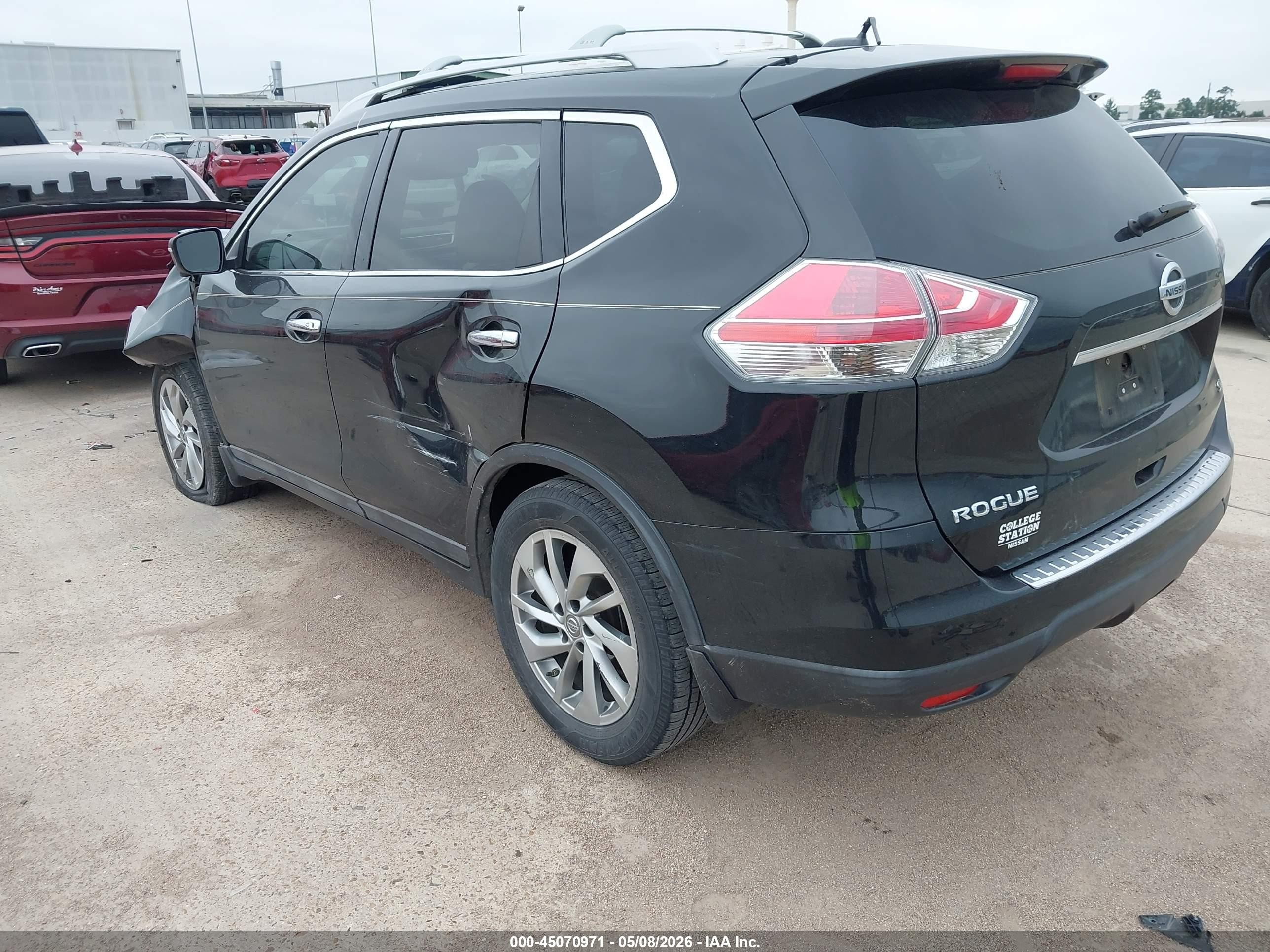2015 Nissan Rogue Sl Black vin: 5N1AT2MT4FC763699