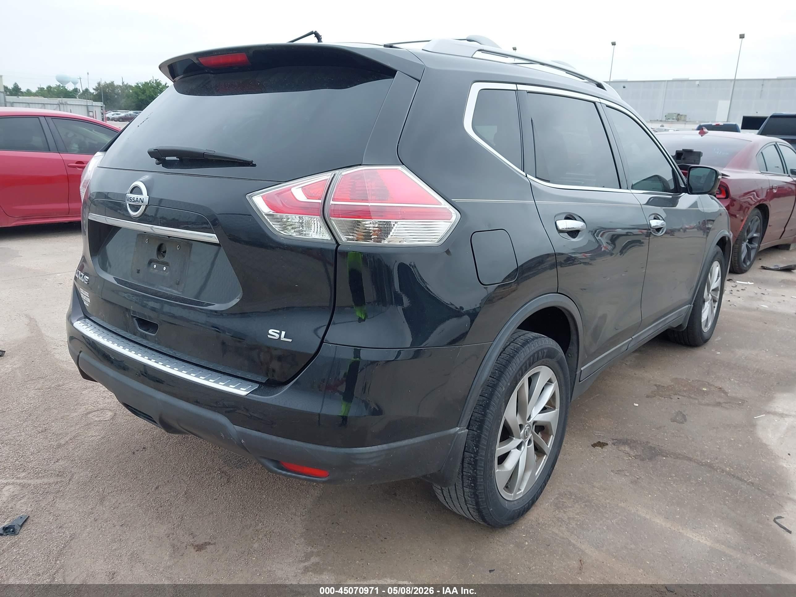 2015 Nissan Rogue Sl Black vin: 5N1AT2MT4FC763699