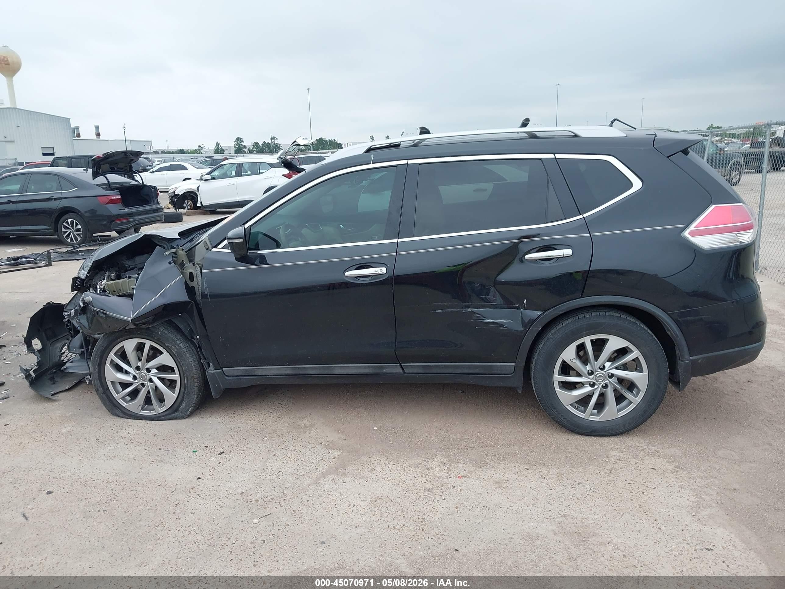 2015 Nissan Rogue Sl Black vin: 5N1AT2MT4FC763699