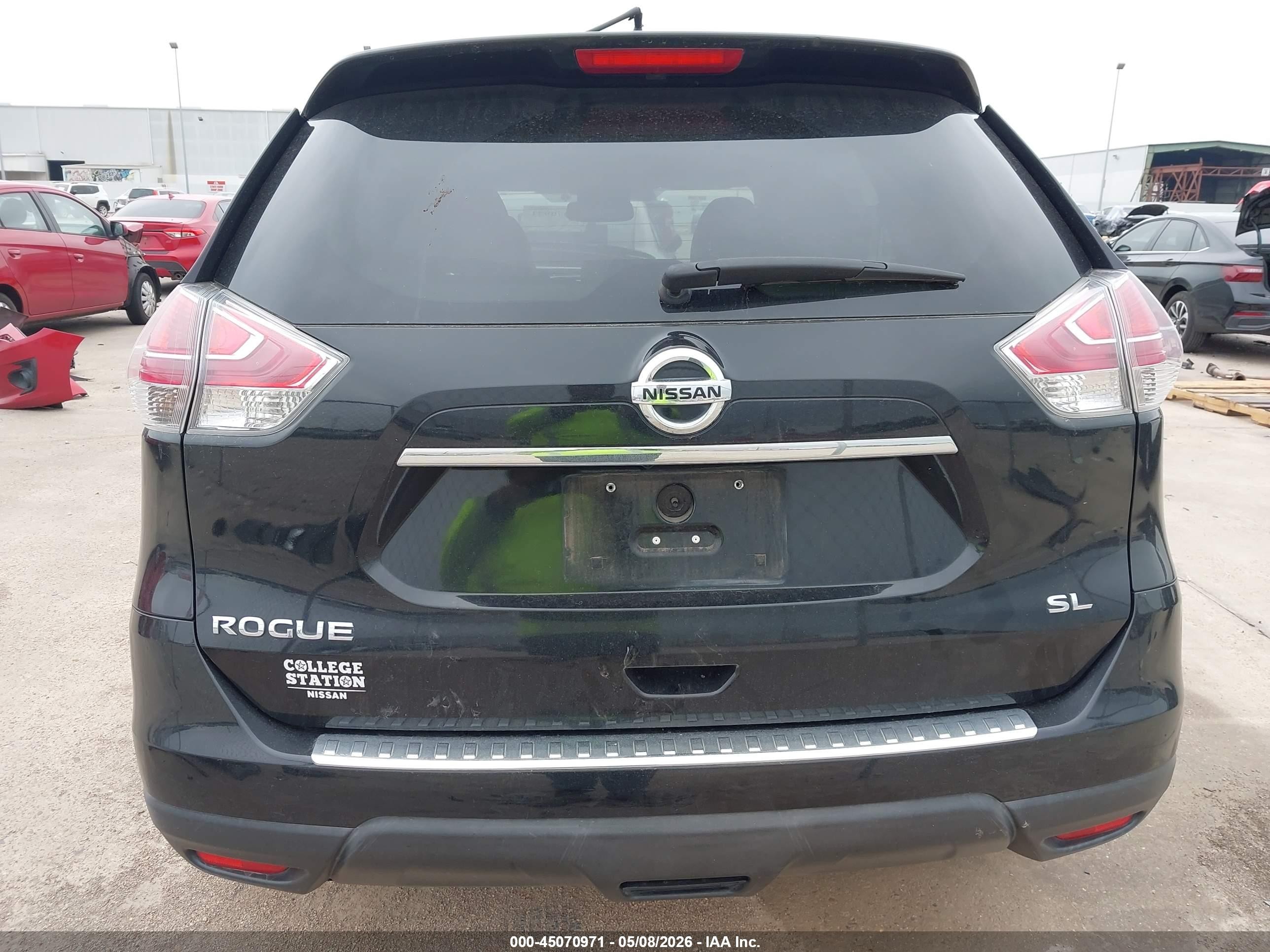 2015 Nissan Rogue Sl Black vin: 5N1AT2MT4FC763699