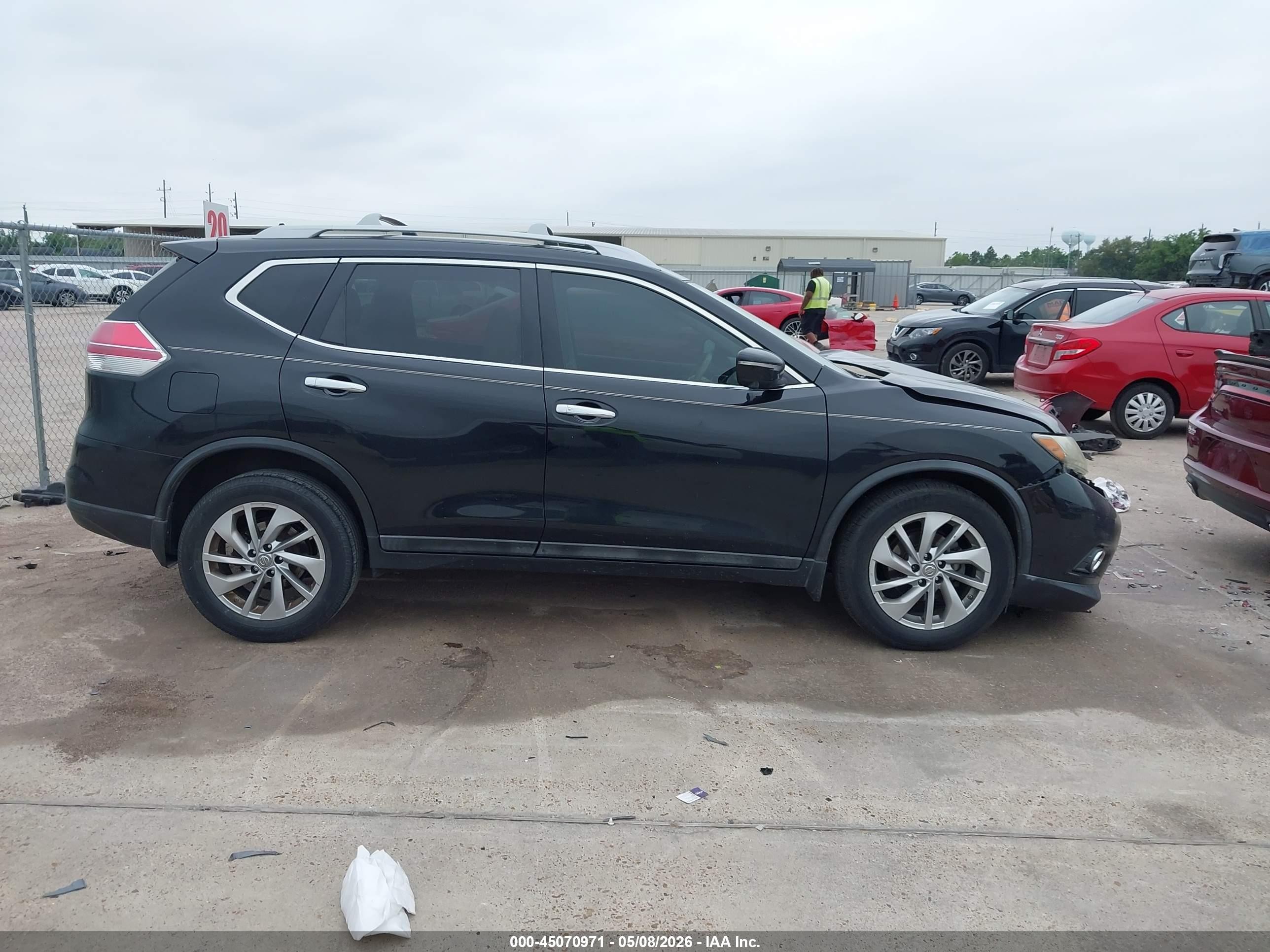2015 Nissan Rogue Sl Black vin: 5N1AT2MT4FC763699