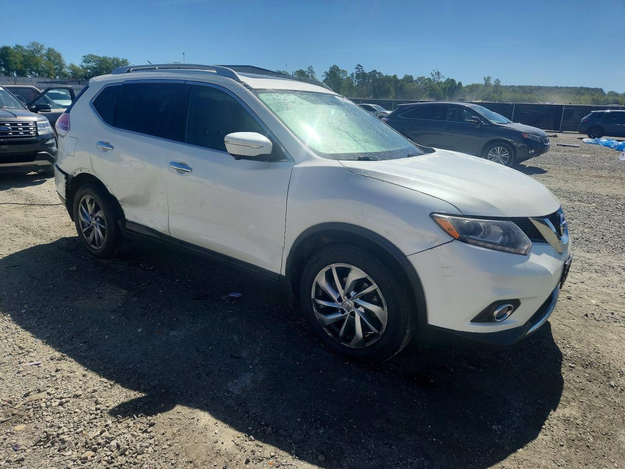 2015 Nissan Rogue Sl White vin: 5N1AT2MT4FC774735