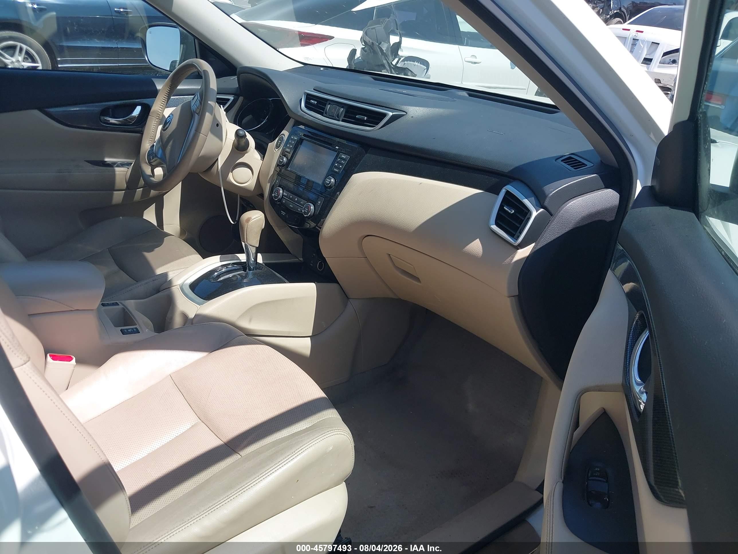 2015 Nissan Rogue Sl White vin: 5N1AT2MT4FC844329
