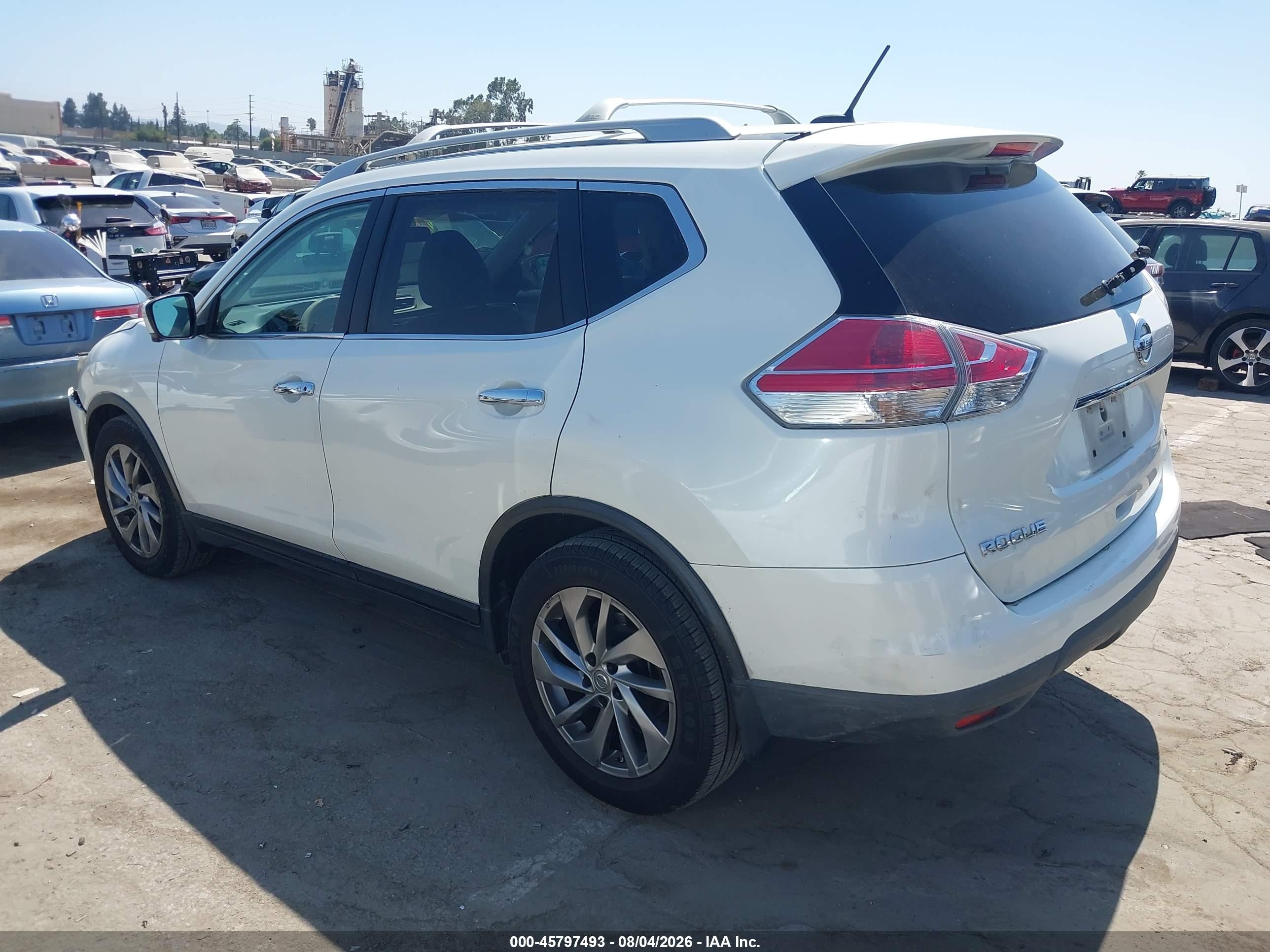 2015 Nissan Rogue Sl White vin: 5N1AT2MT4FC844329
