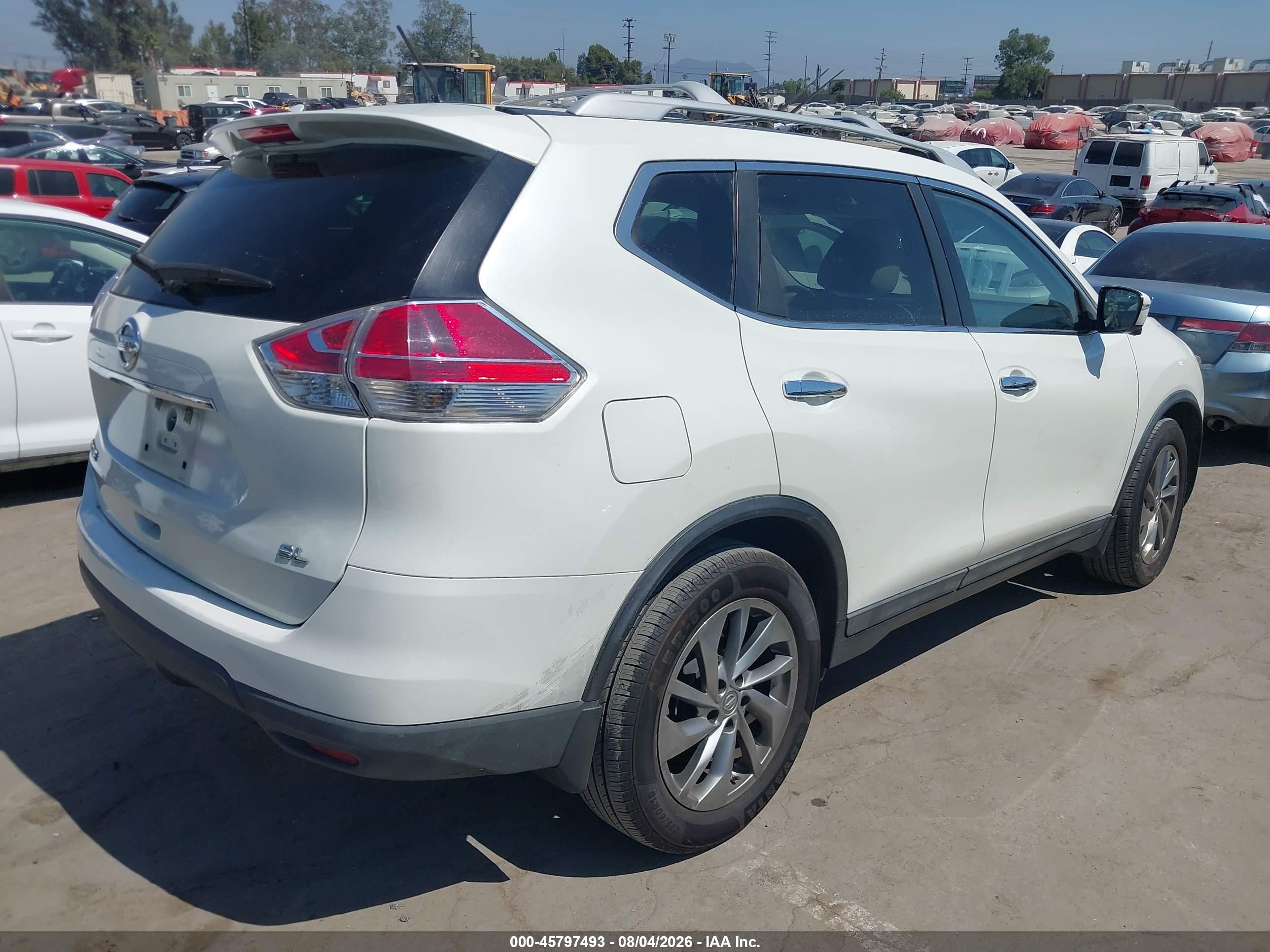 2015 Nissan Rogue Sl White vin: 5N1AT2MT4FC844329