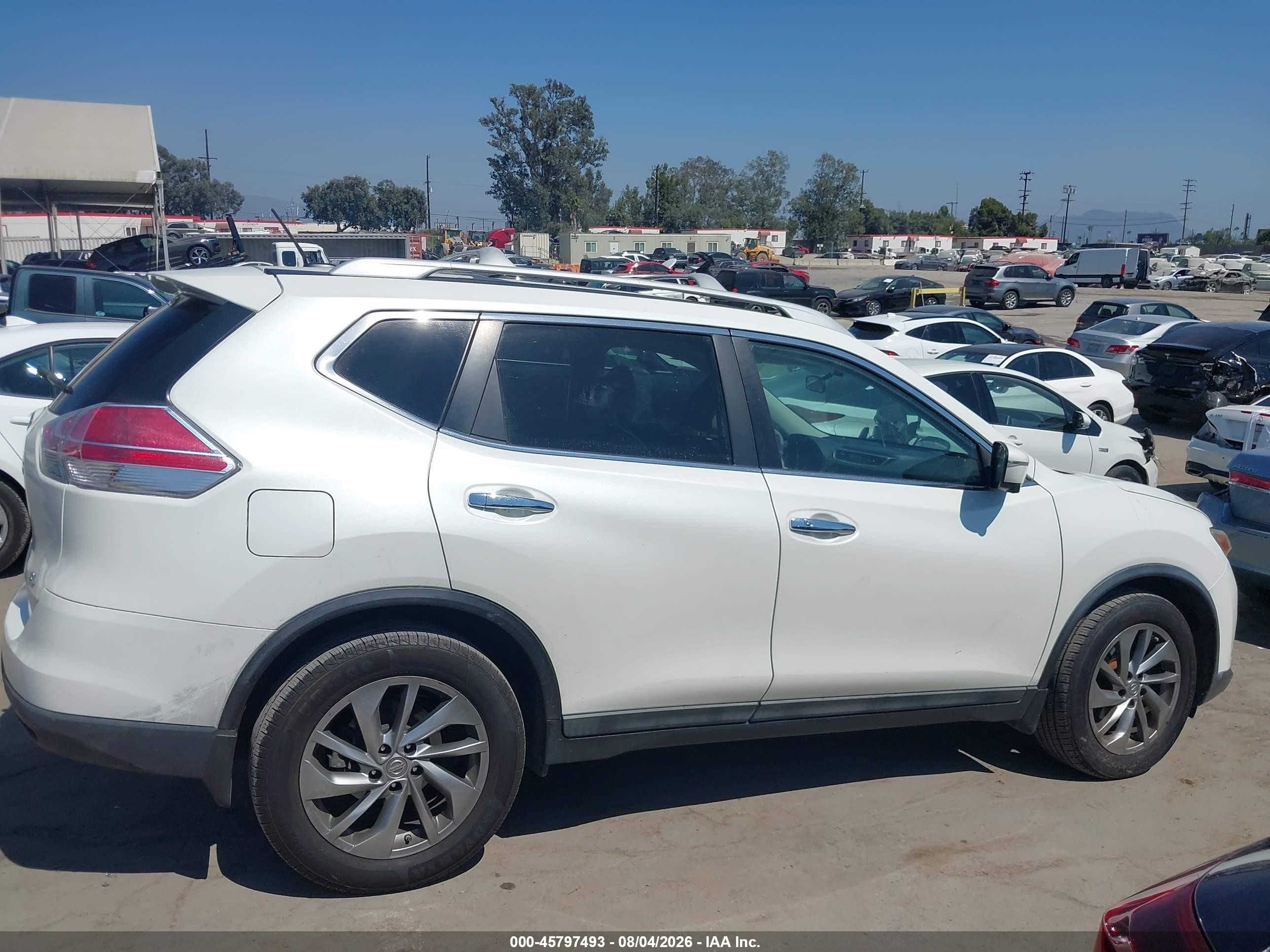 2015 Nissan Rogue Sl White vin: 5N1AT2MT4FC844329