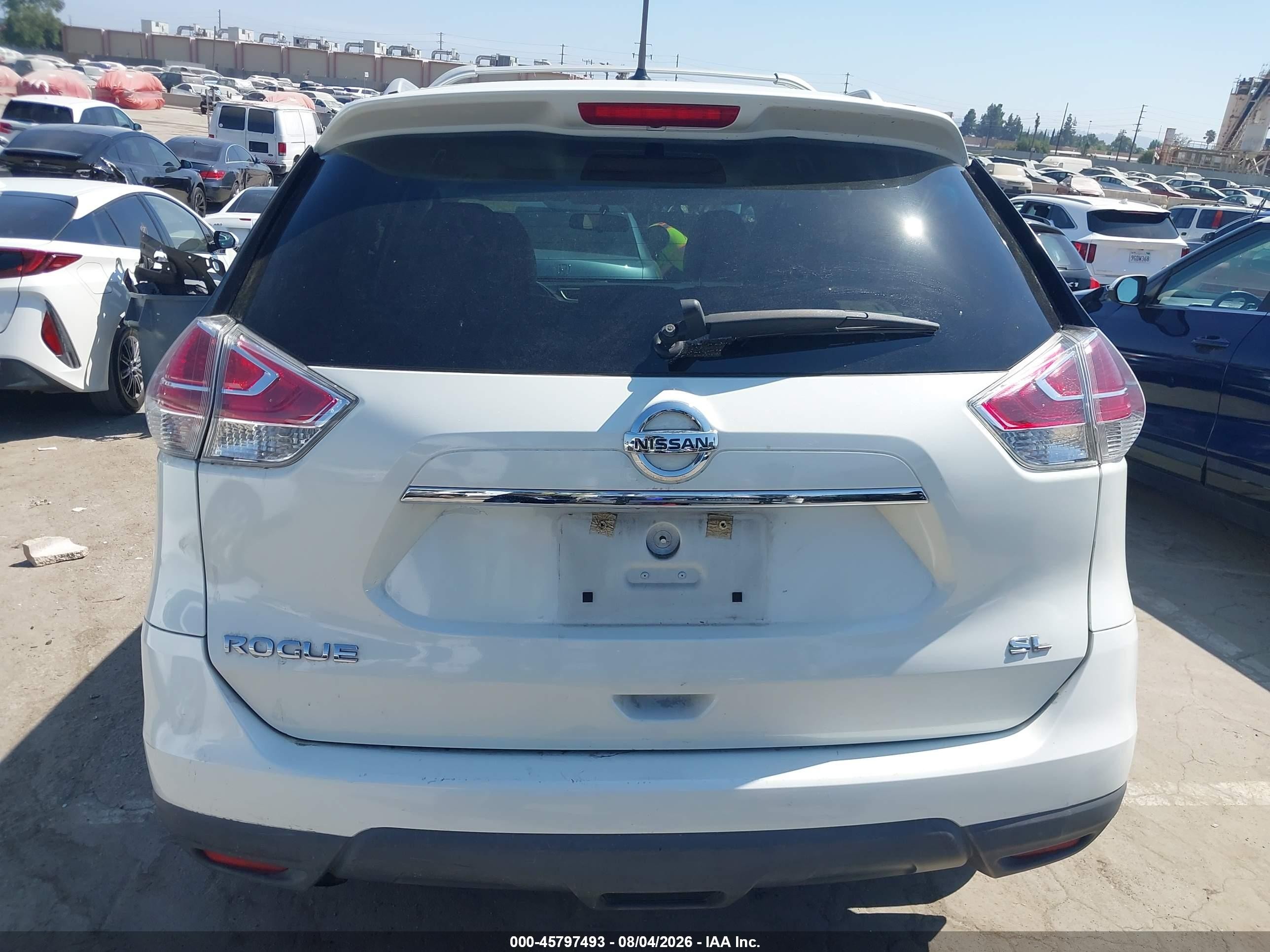 2015 Nissan Rogue Sl White vin: 5N1AT2MT4FC844329
