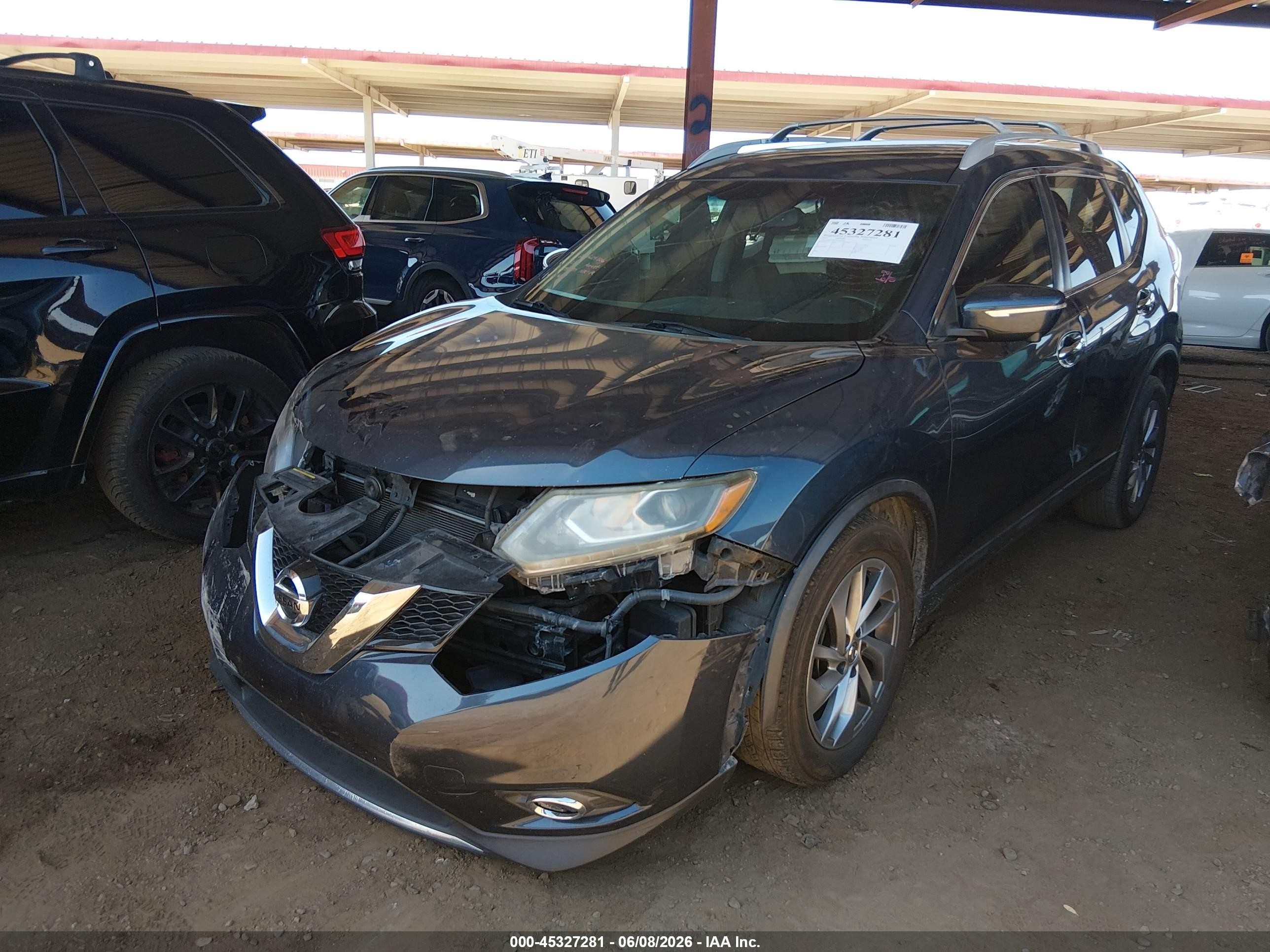 2015 Nissan Rogue Sl Blue vin: 5N1AT2MT4FC851698