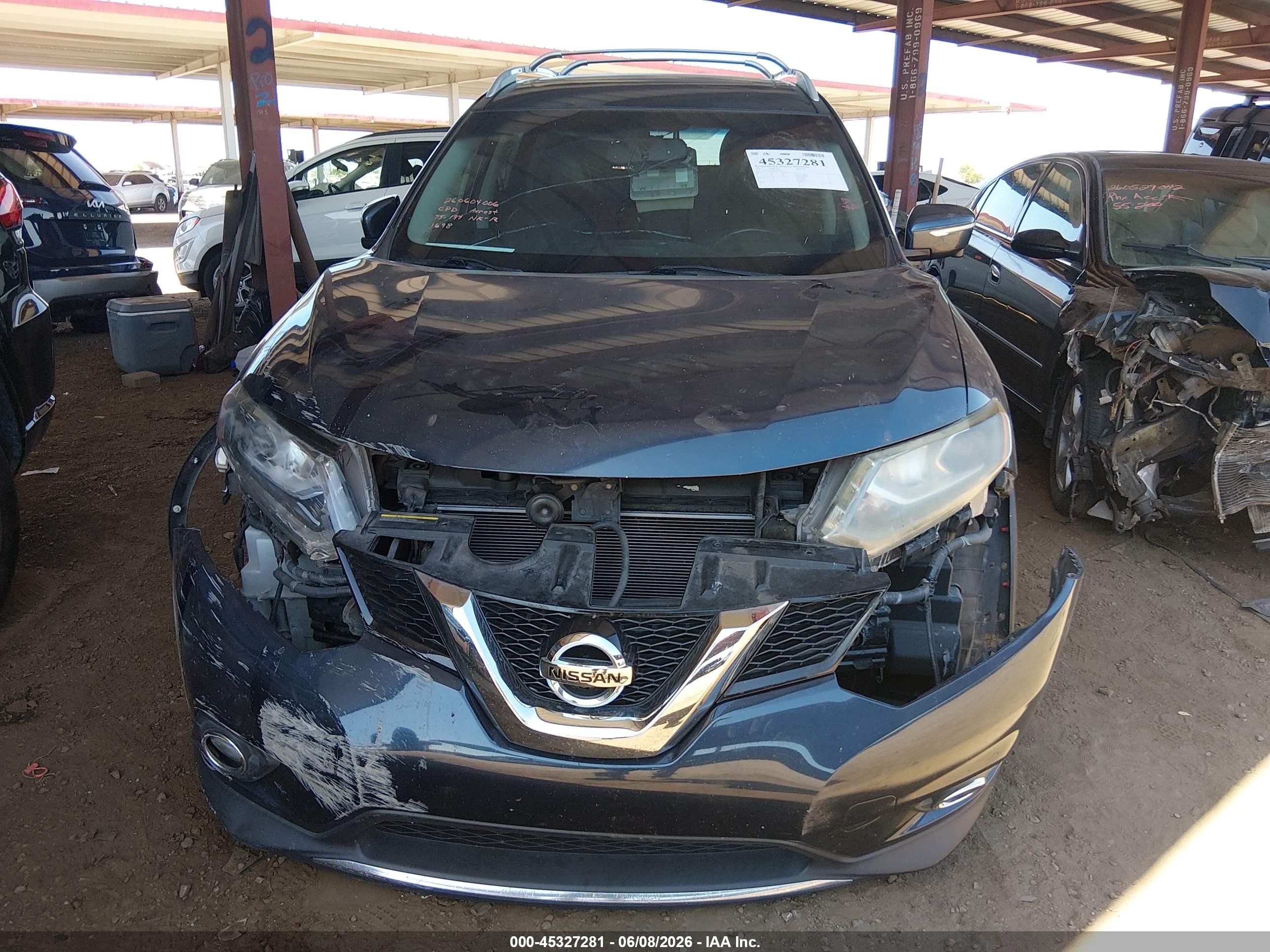 2015 Nissan Rogue Sl Blue vin: 5N1AT2MT4FC851698