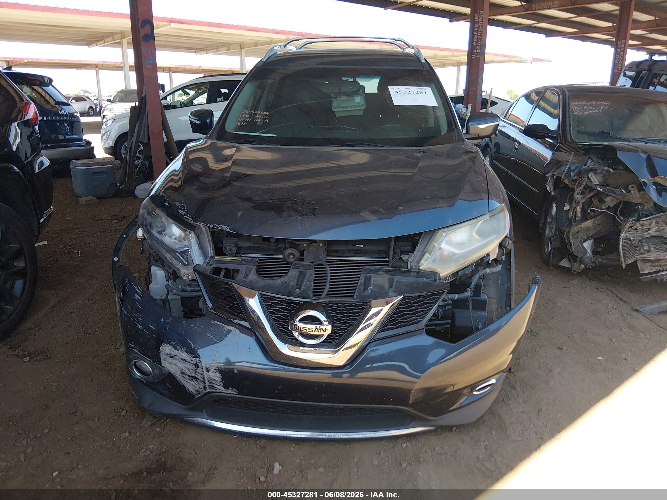 2015 Nissan Rogue Sl Blue vin: 5N1AT2MT4FC851698