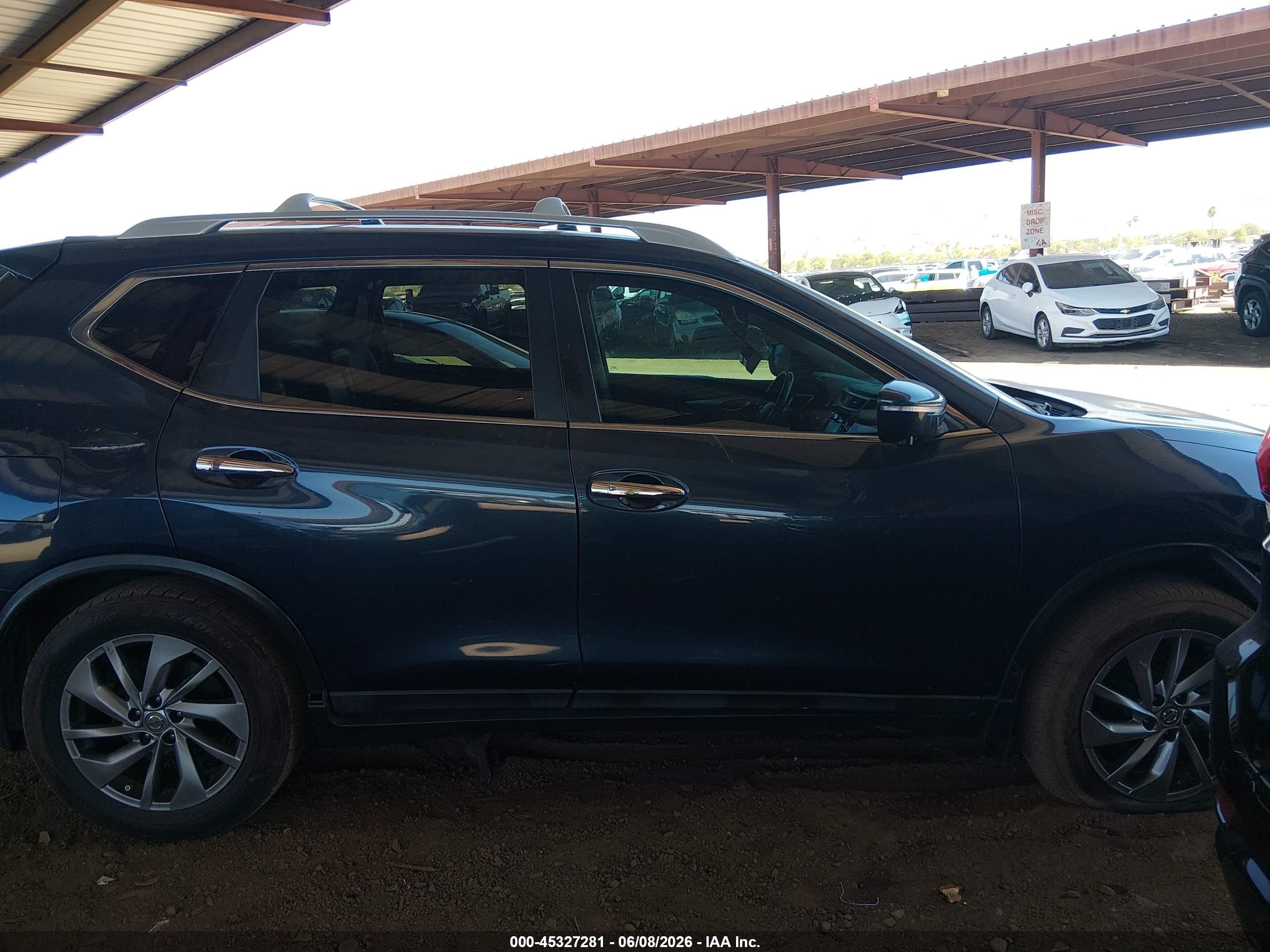 2015 Nissan Rogue Sl Blue vin: 5N1AT2MT4FC851698