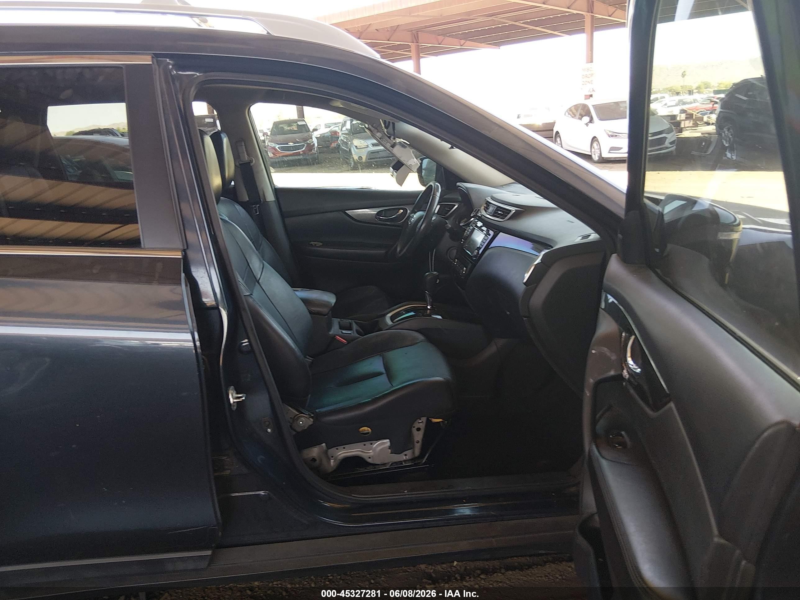 2015 Nissan Rogue Sl Blue vin: 5N1AT2MT4FC851698