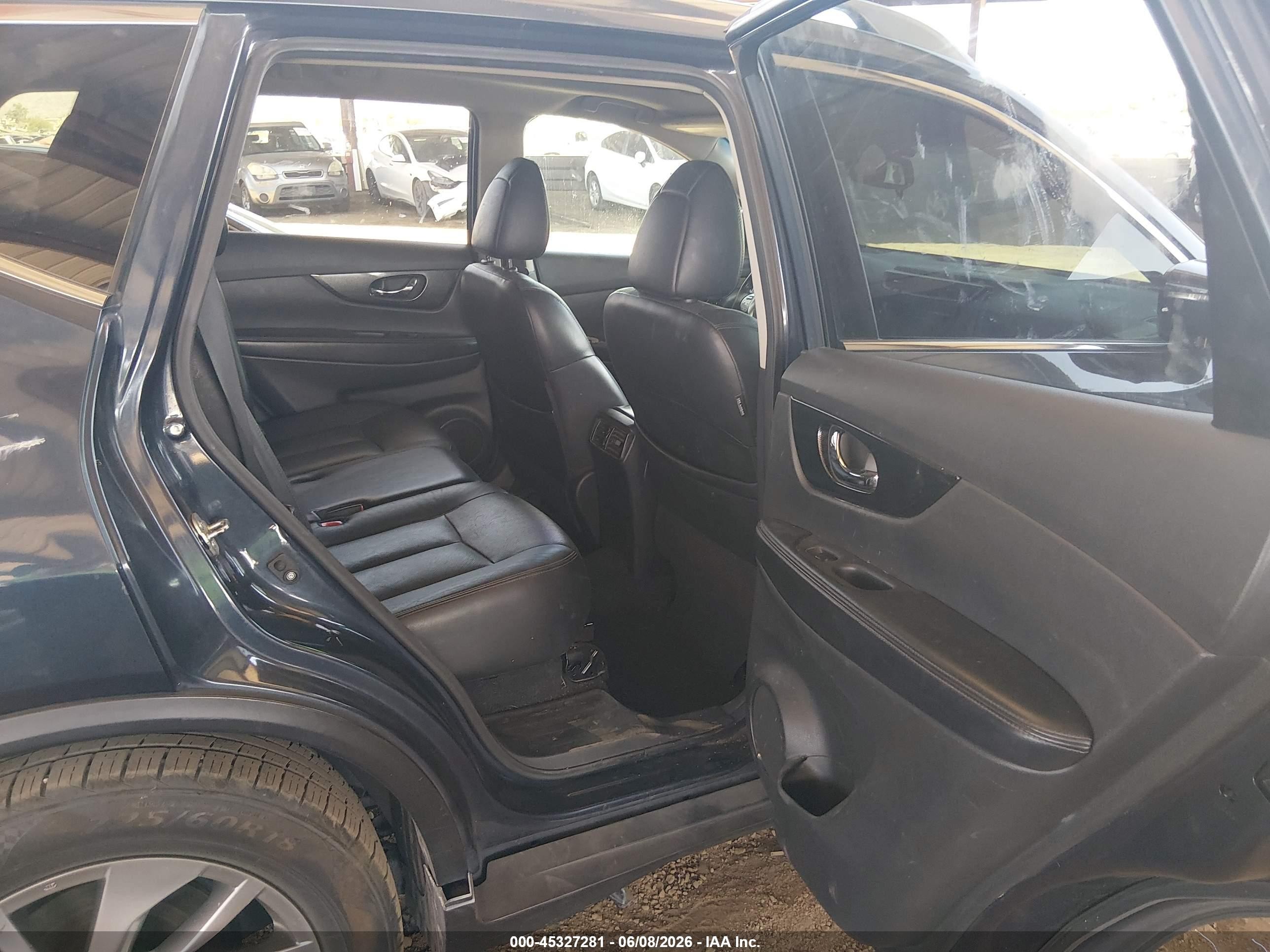 2015 Nissan Rogue Sl Blue vin: 5N1AT2MT4FC851698
