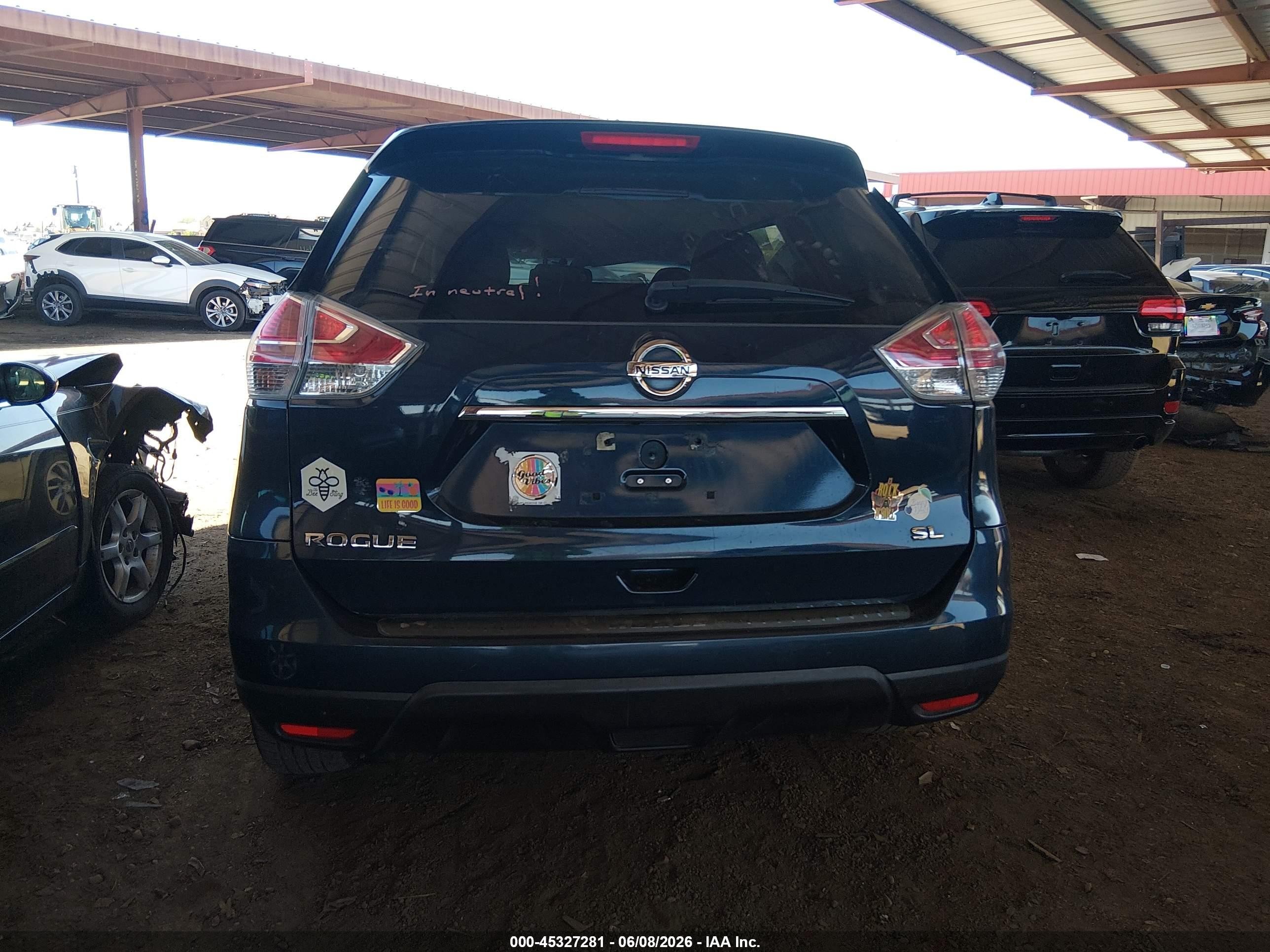 2015 Nissan Rogue Sl Blue vin: 5N1AT2MT4FC851698