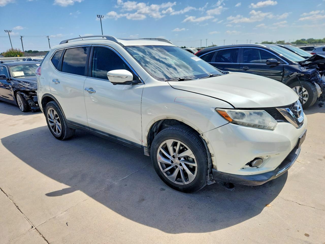 2015 Nissan Rogue Sl White vin: 5N1AT2MT4FC861616