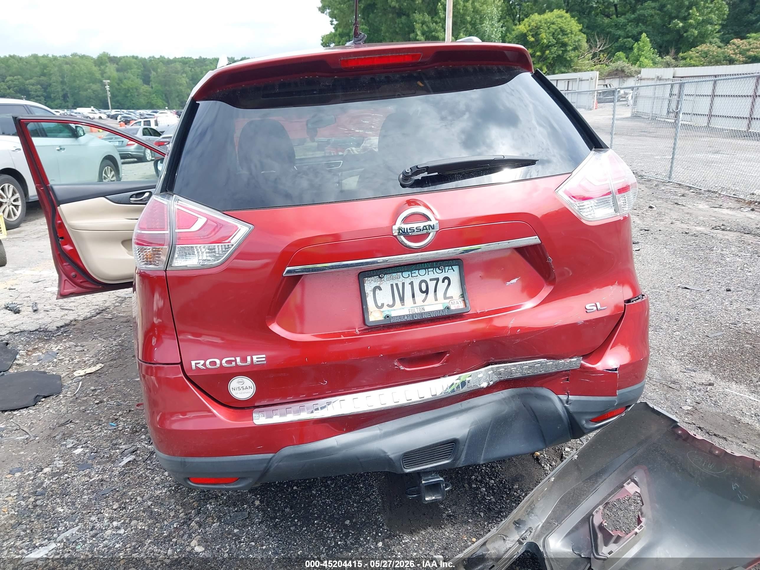 2015 Nissan Rogue Sl Red vin: 5N1AT2MT4FC872518