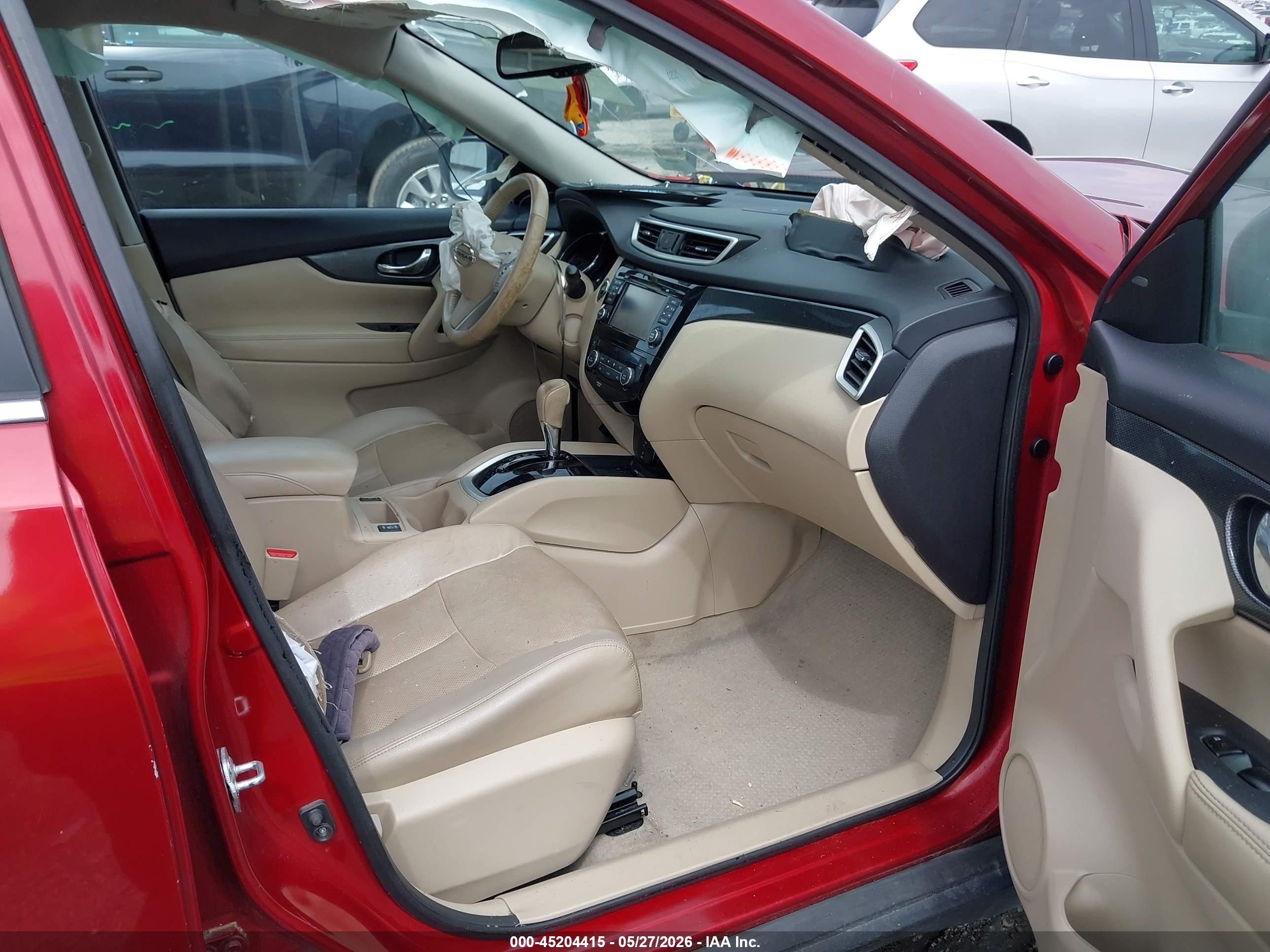 2015 Nissan Rogue Sl Red vin: 5N1AT2MT4FC872518