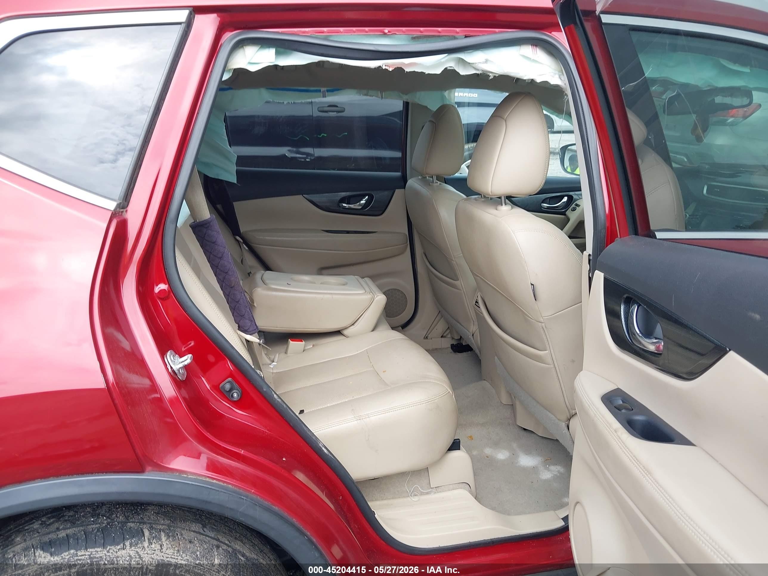 2015 Nissan Rogue Sl Red vin: 5N1AT2MT4FC872518