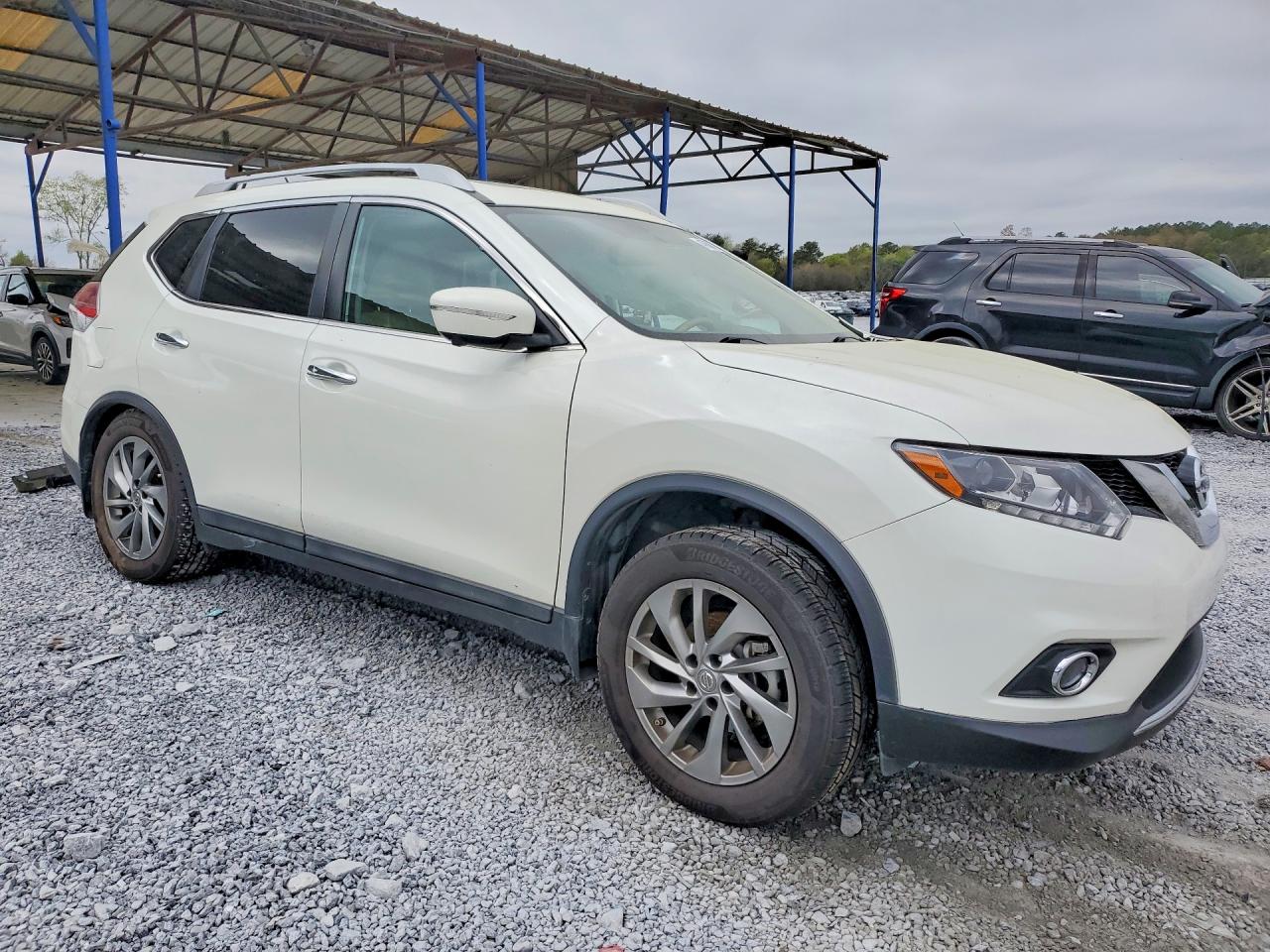 2015 Nissan Rogue Sl White vin: 5N1AT2MT4FC887214