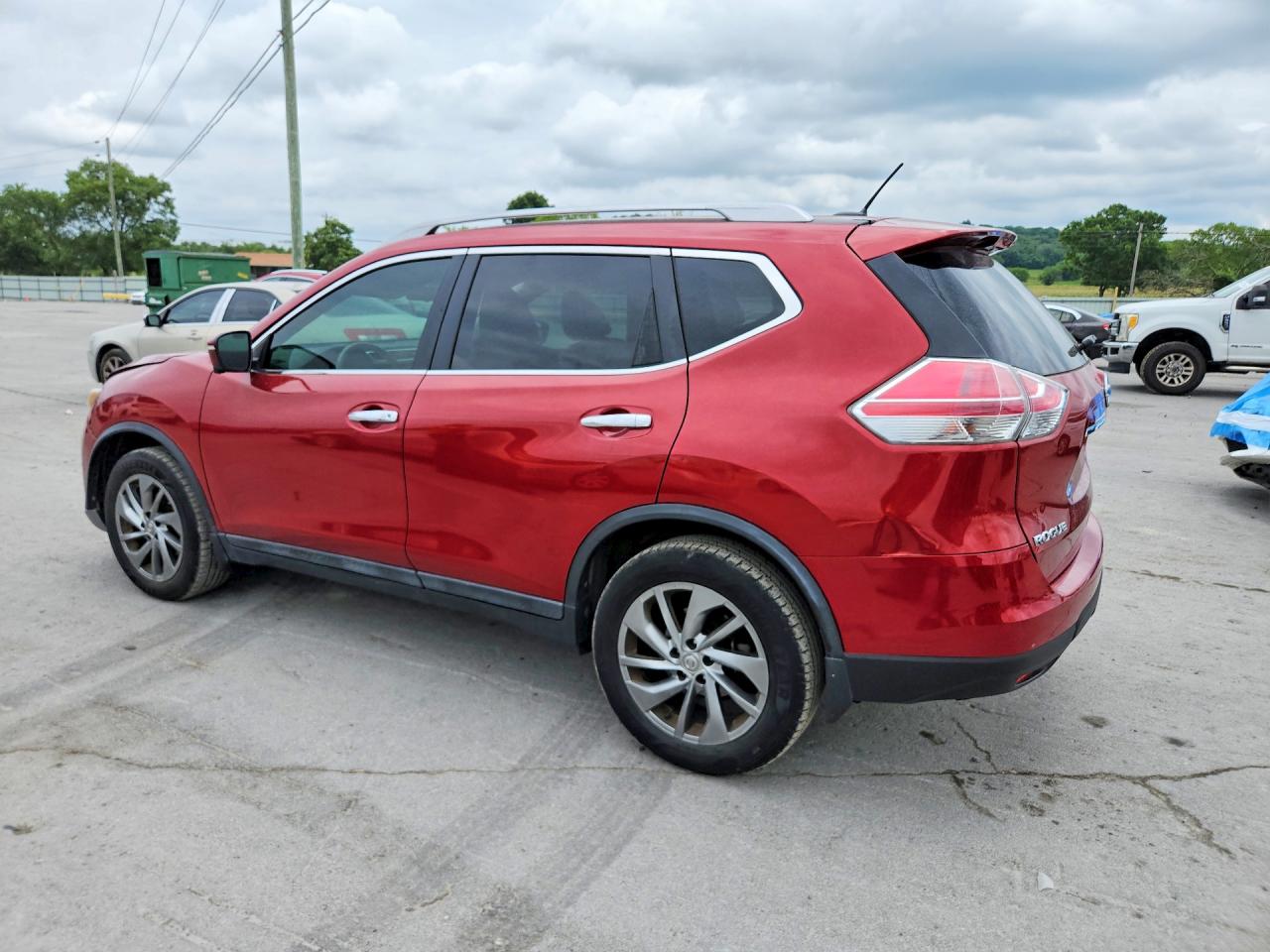 2015 Nissan Rogue Sl Burgundy vin: 5N1AT2MT4FC893904