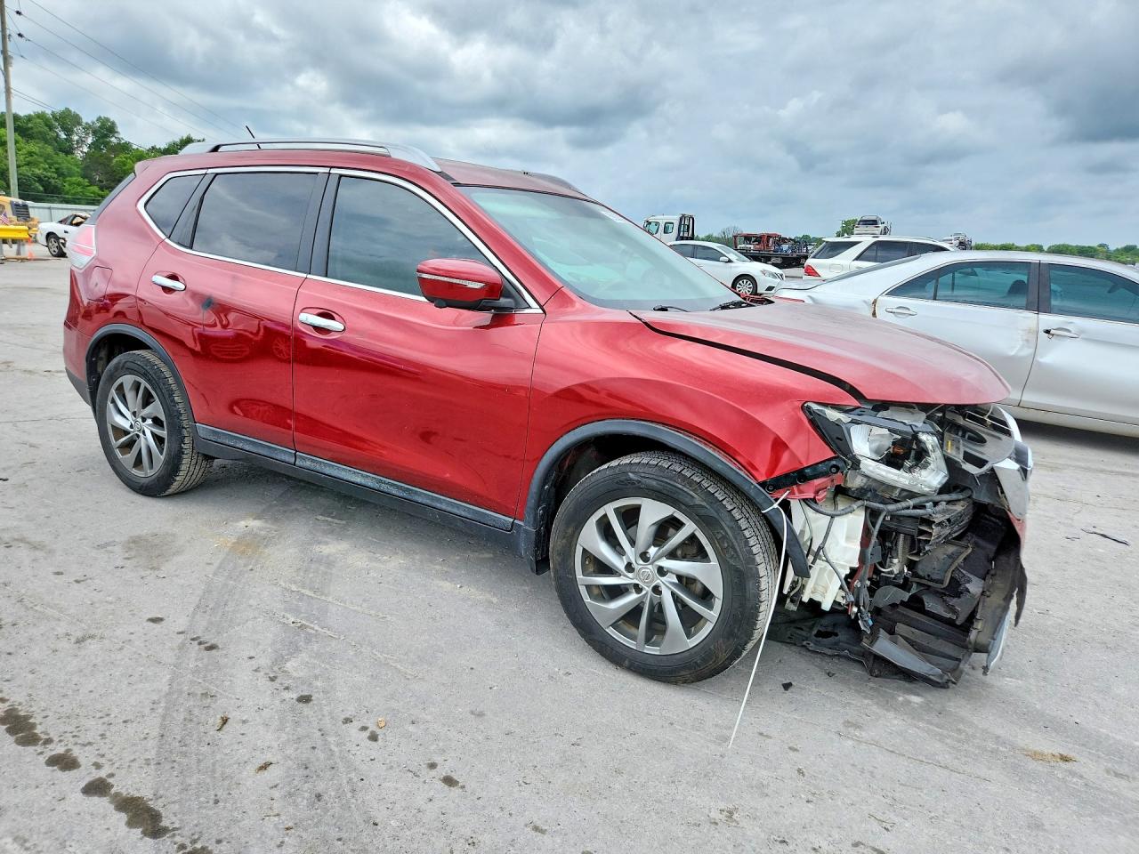 2015 Nissan Rogue Sl Burgundy vin: 5N1AT2MT4FC893904