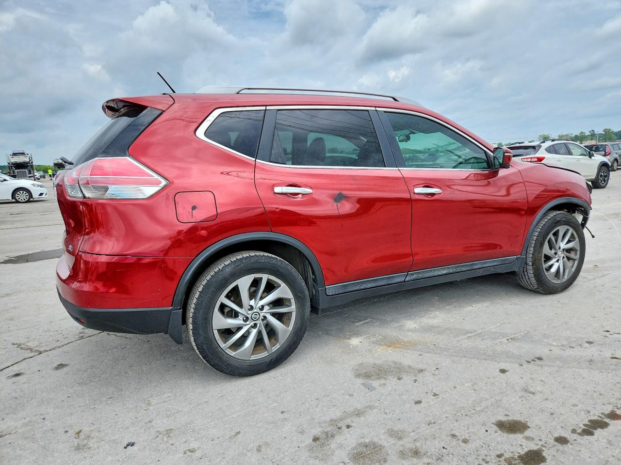 2015 Nissan Rogue Sl Burgundy vin: 5N1AT2MT4FC893904