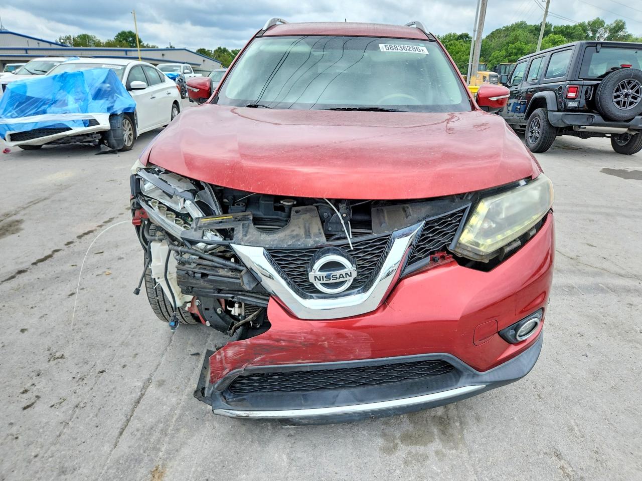 2015 Nissan Rogue Sl Burgundy vin: 5N1AT2MT4FC893904