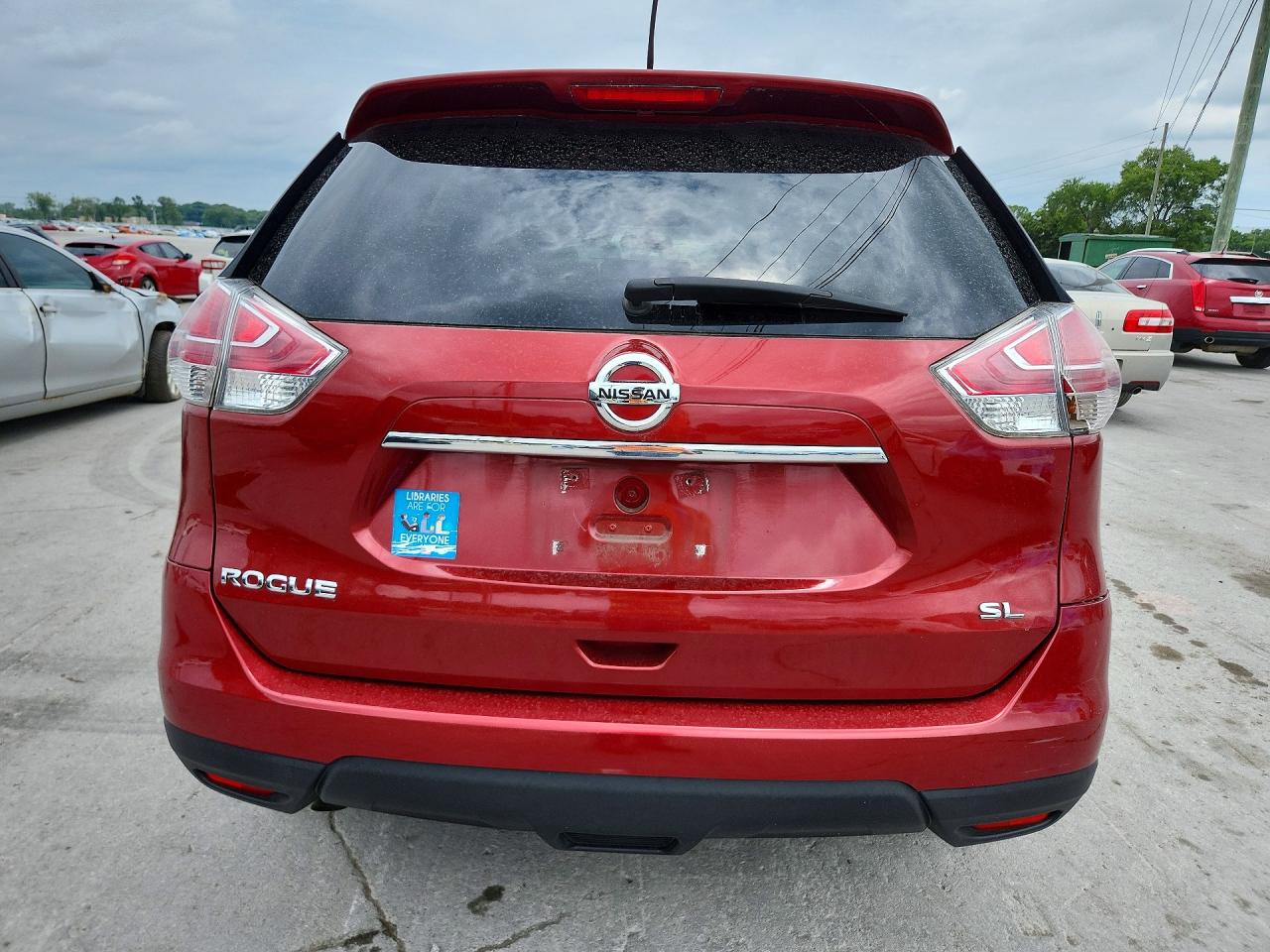 2015 Nissan Rogue Sl Burgundy vin: 5N1AT2MT4FC893904