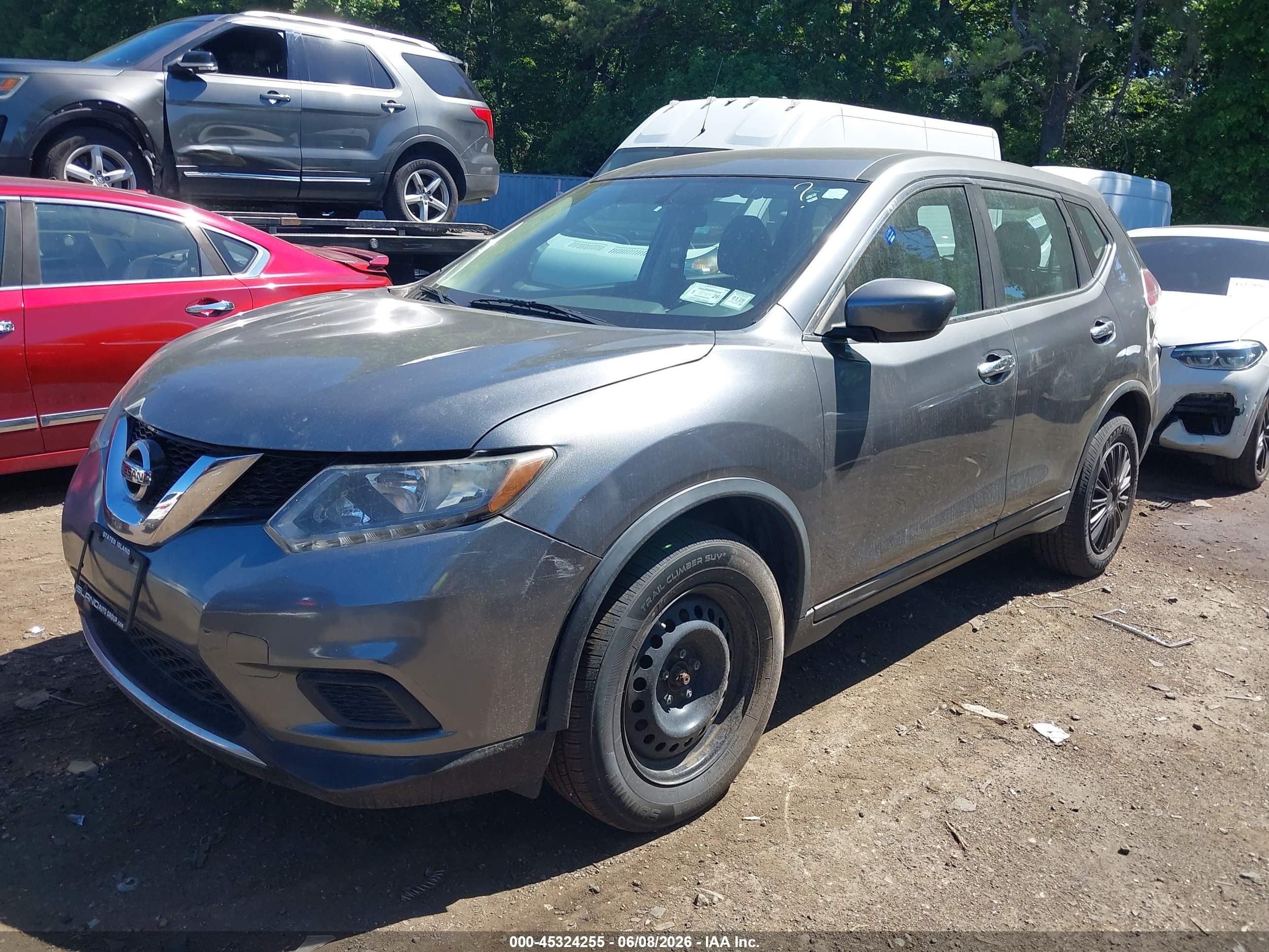 2016 Nissan Rogue S/sl/sv Gray vin: 5N1AT2MT4GC795845