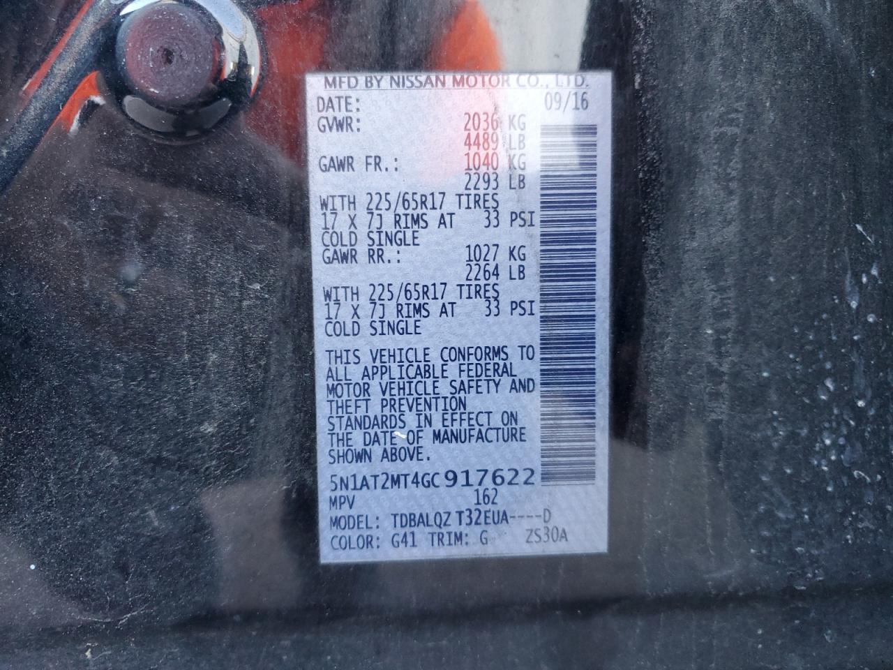 2016 Nissan Rogue S Black vin: 5N1AT2MT4GC917622