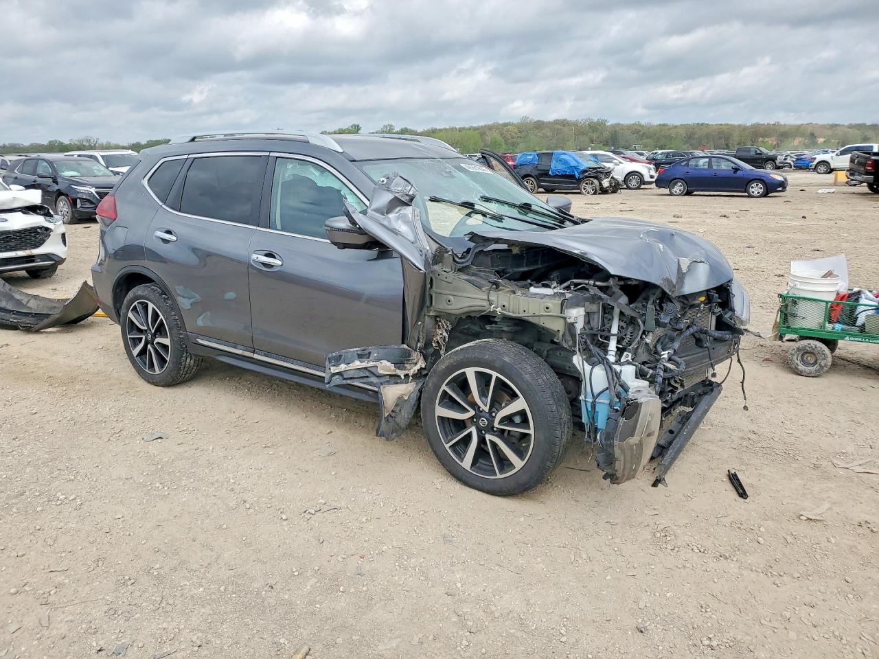 2019 Nissan Rogue Sl Серый vin: 5N1AT2MT4KC743477
