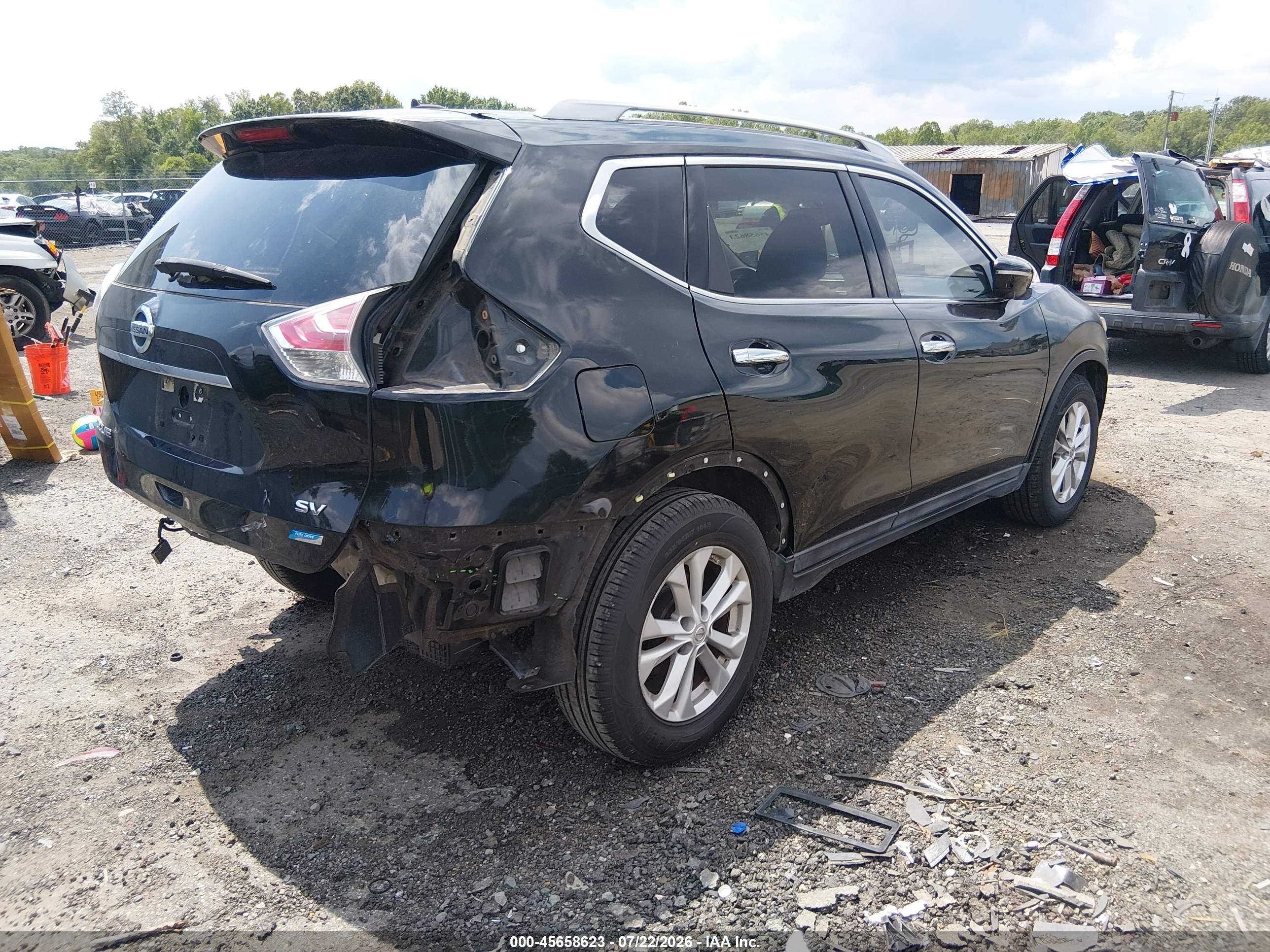 2014 Nissan Rogue Sv Black vin: 5N1AT2MT5EC751379