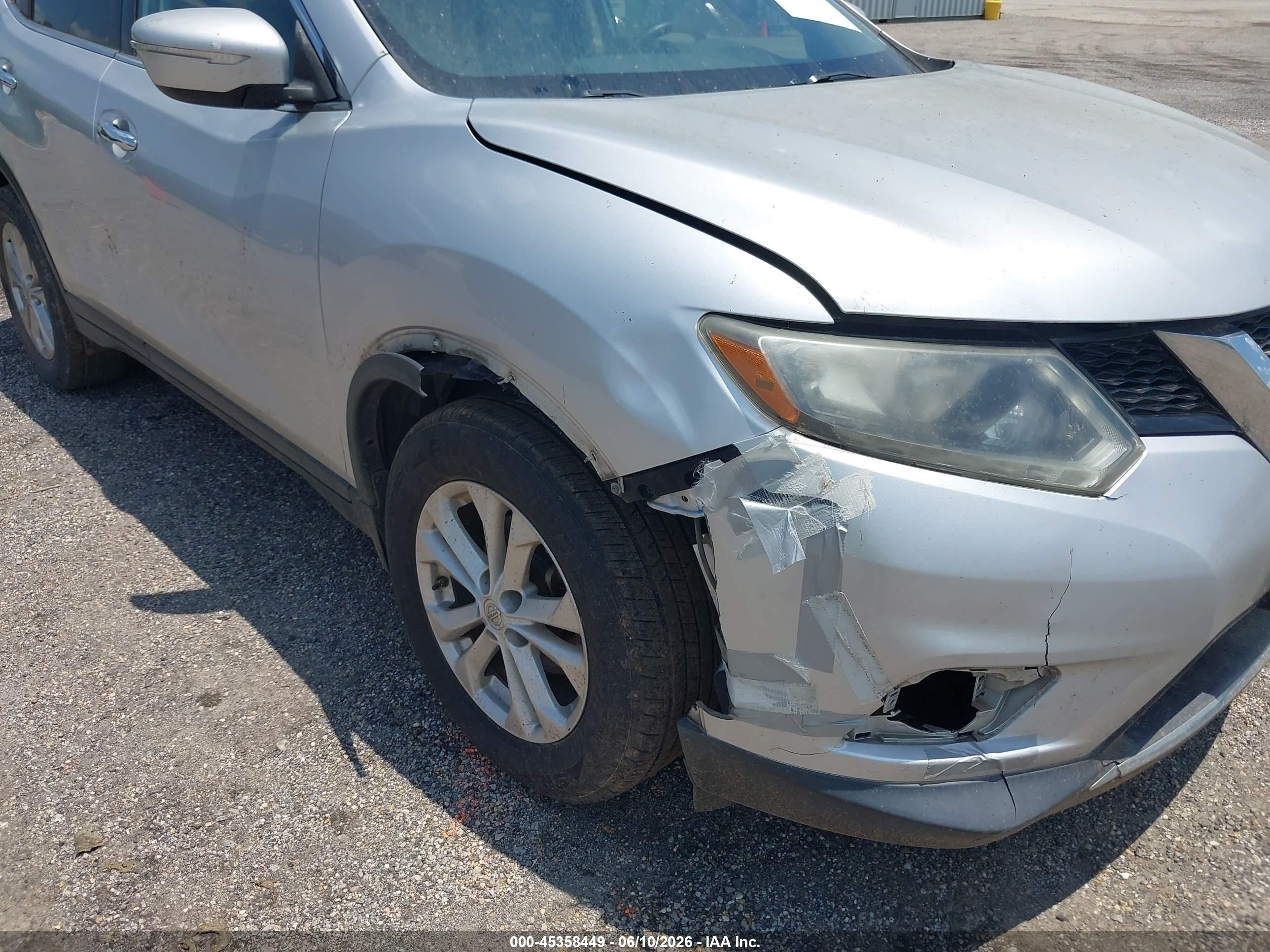 2014 Nissan Rogue Sv Silver vin: 5N1AT2MT5EC755934