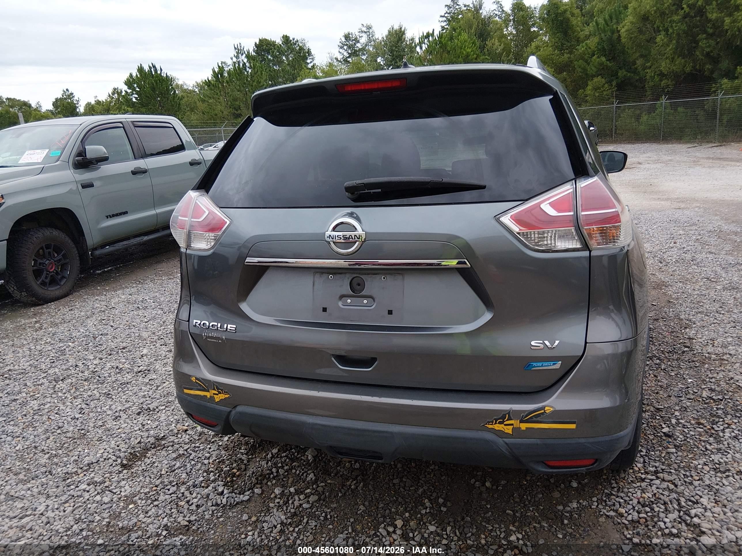 2014 Nissan Rogue Sv Gray vin: 5N1AT2MT5EC780459