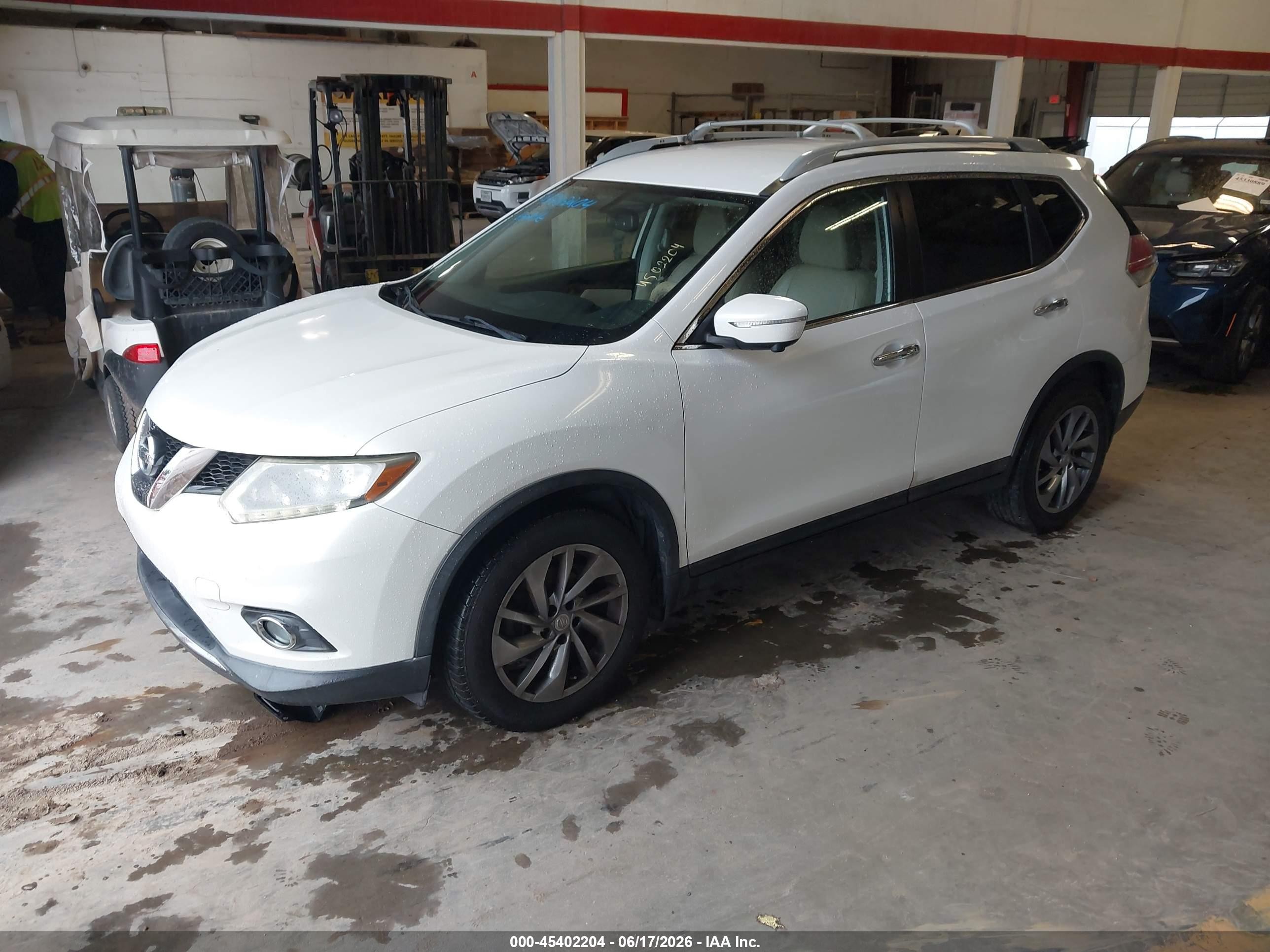 2014 Nissan Rogue Sl White vin: 5N1AT2MT5EC787377