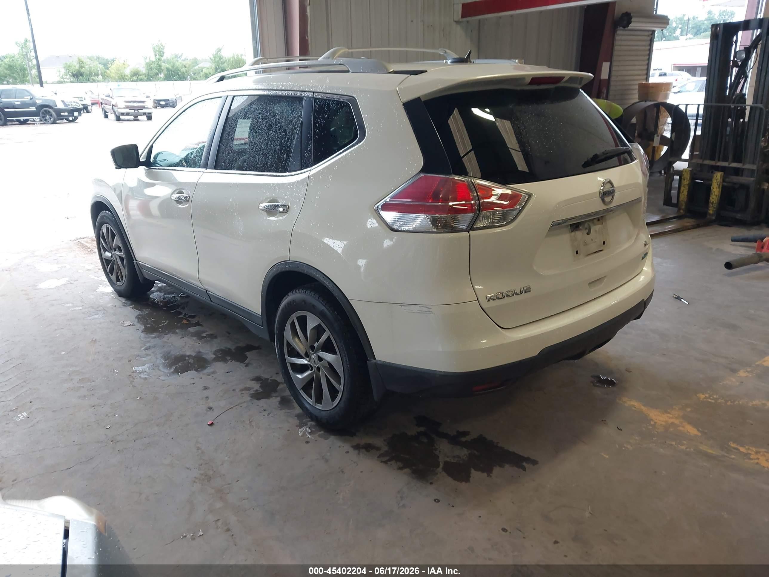 2014 Nissan Rogue Sl White vin: 5N1AT2MT5EC787377