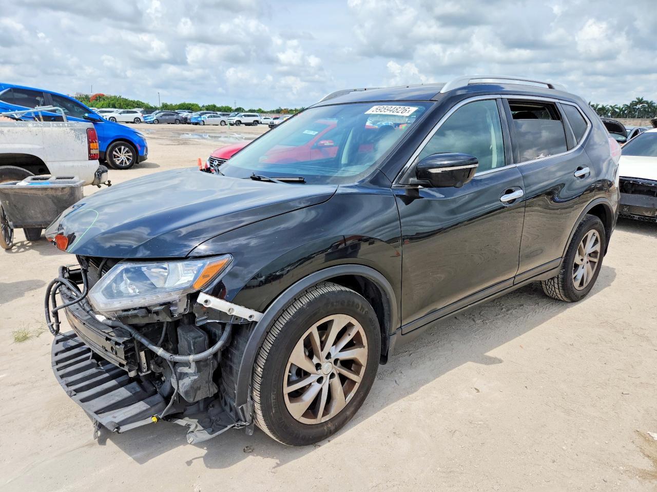 2014 Nissan Rogue Sl Black vin: 5N1AT2MT5EC793910