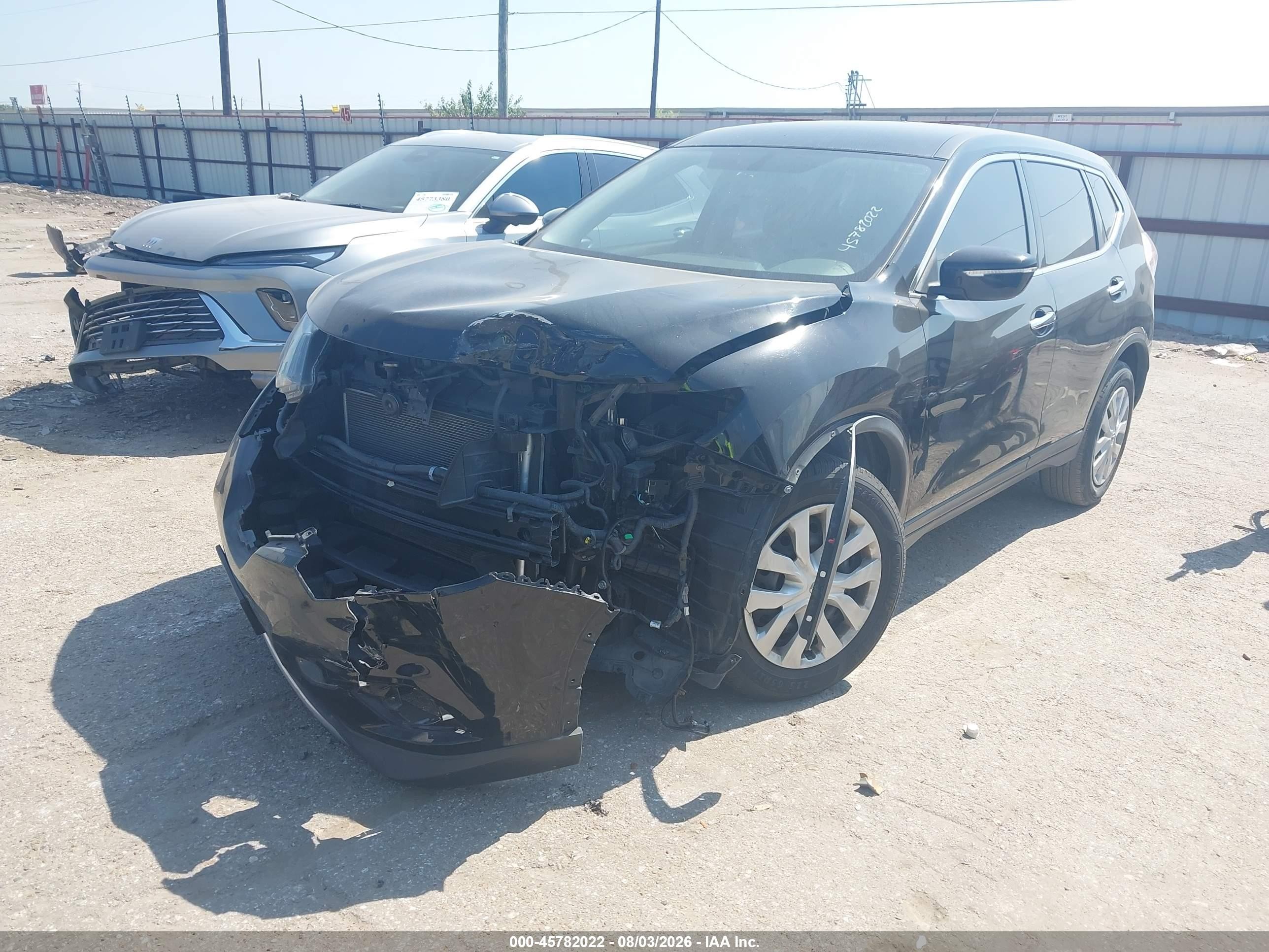 2014 Nissan Rogue S Black vin: 5N1AT2MT5EC797116