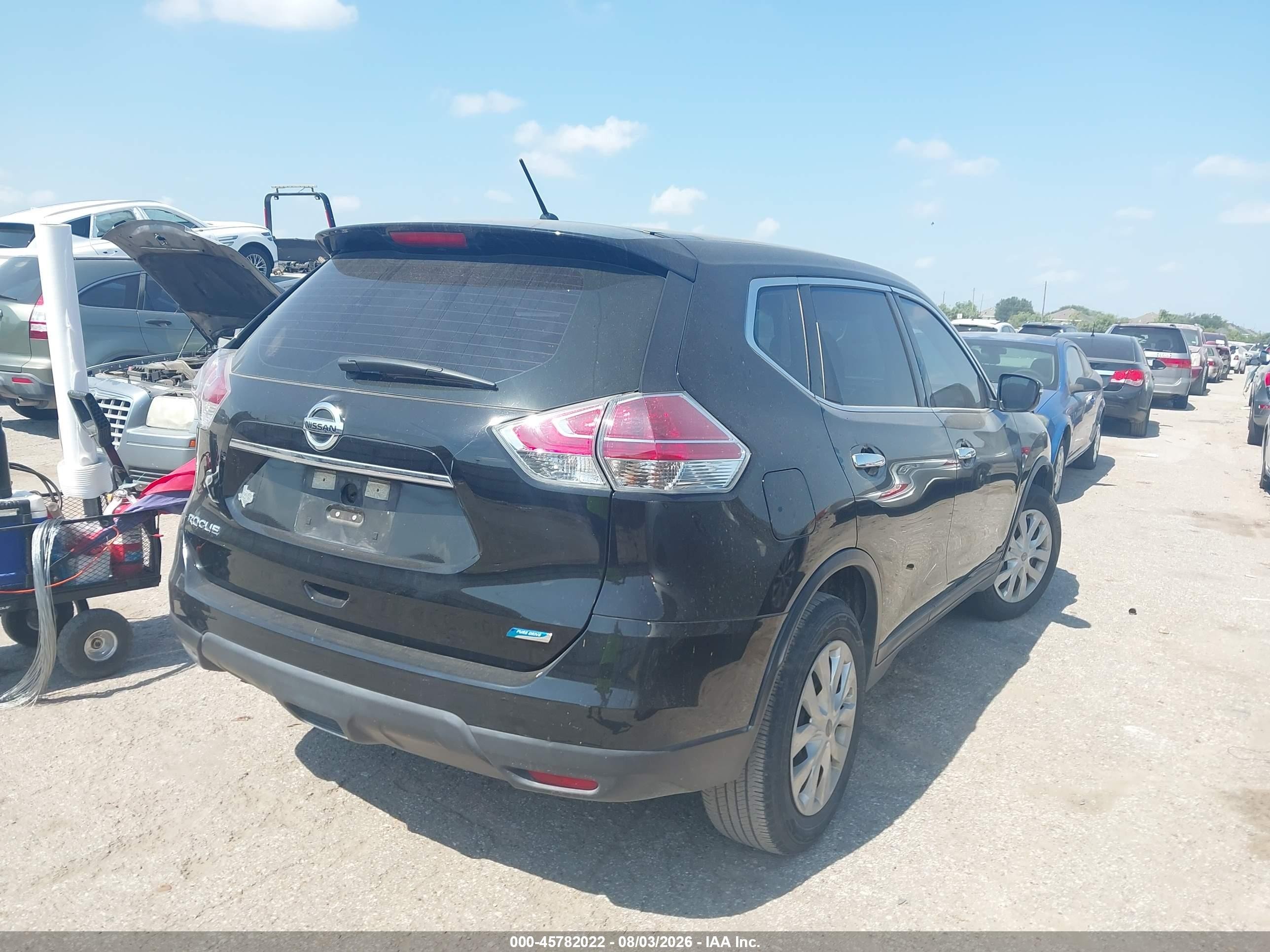 2014 Nissan Rogue S Black vin: 5N1AT2MT5EC797116