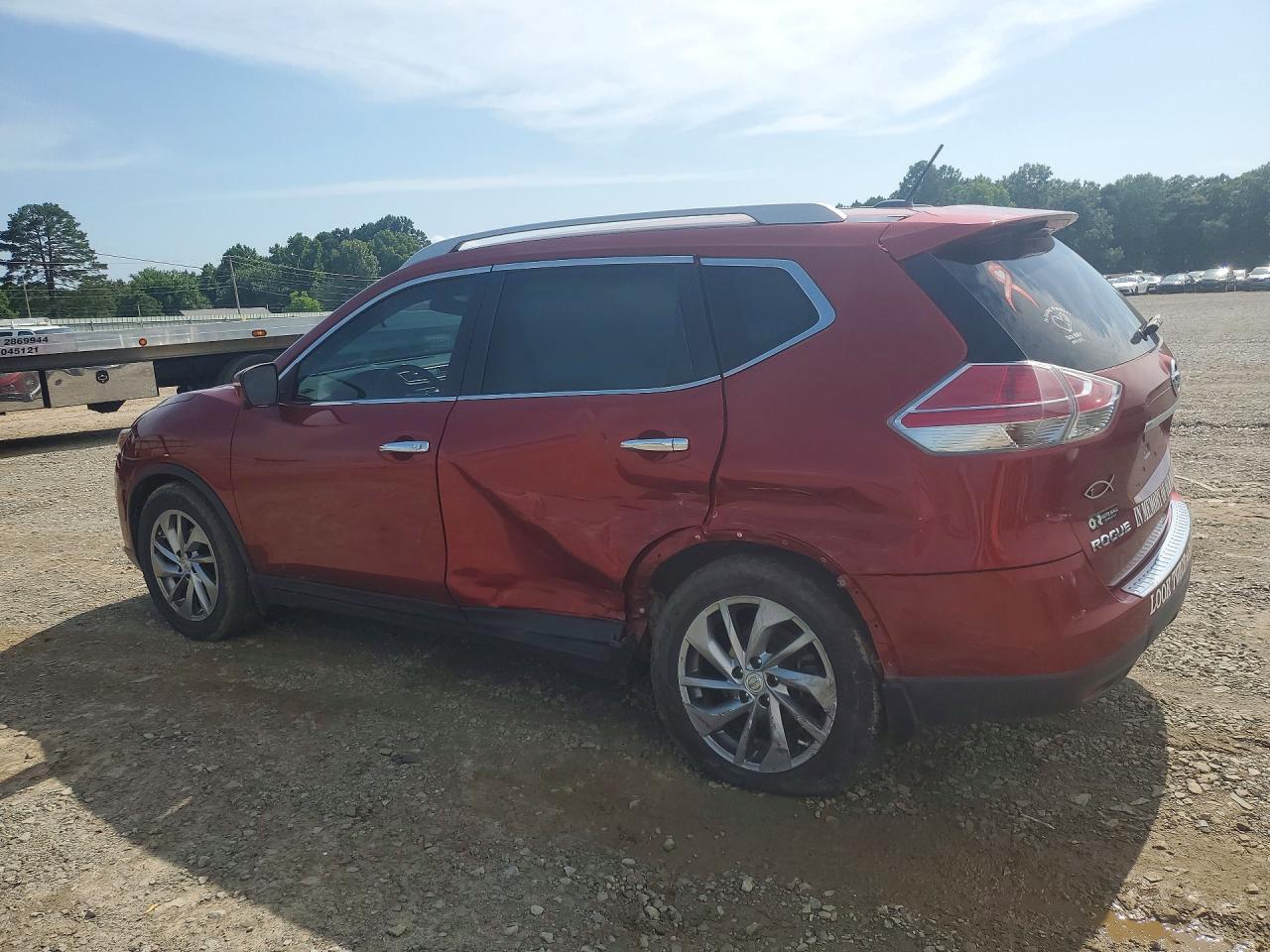 2014 Nissan Rogue Sl Red vin: 5N1AT2MT5EC818241