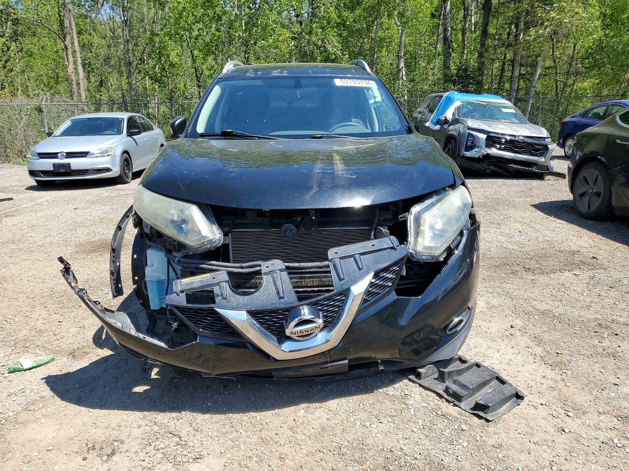 2014 Nissan Rogue S Black vin: 5N1AT2MT5EC841728