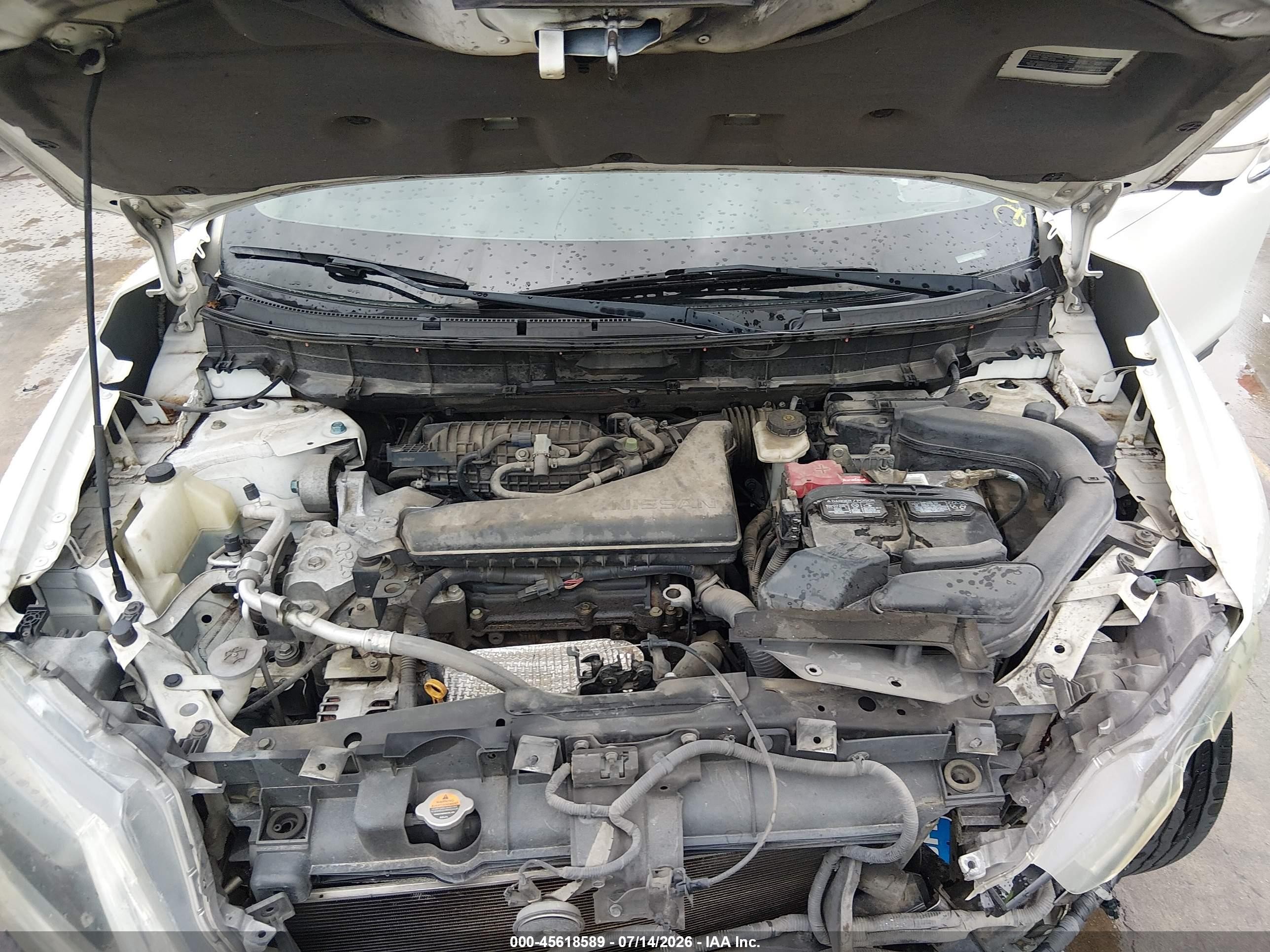 2014 Nissan Rogue Sv White vin: 5N1AT2MT5EC872056