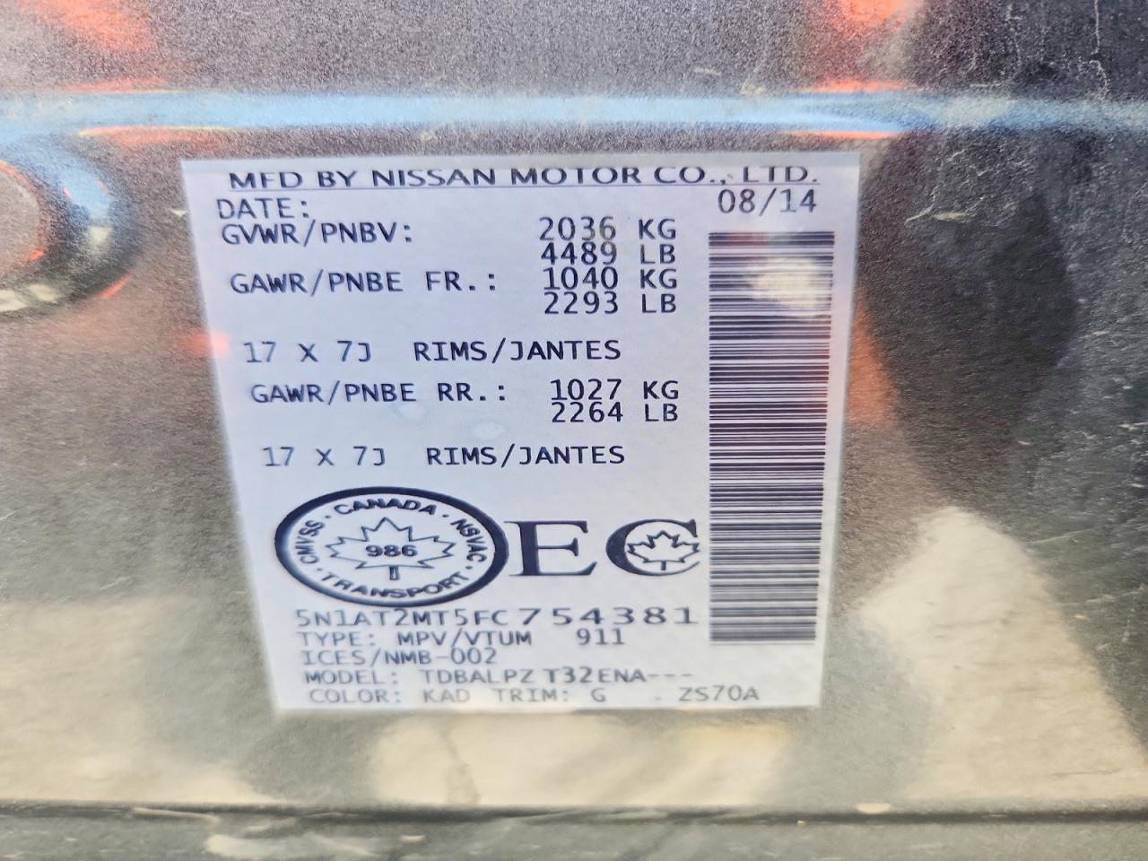 2015 Nissan Rogue S Gray vin: 5N1AT2MT5FC754381