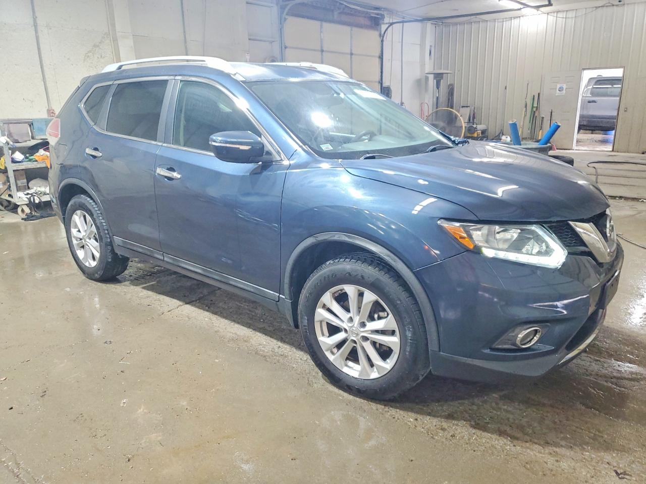 2015 Nissan Rogue Sv Синий vin: 5N1AT2MT5FC764697
