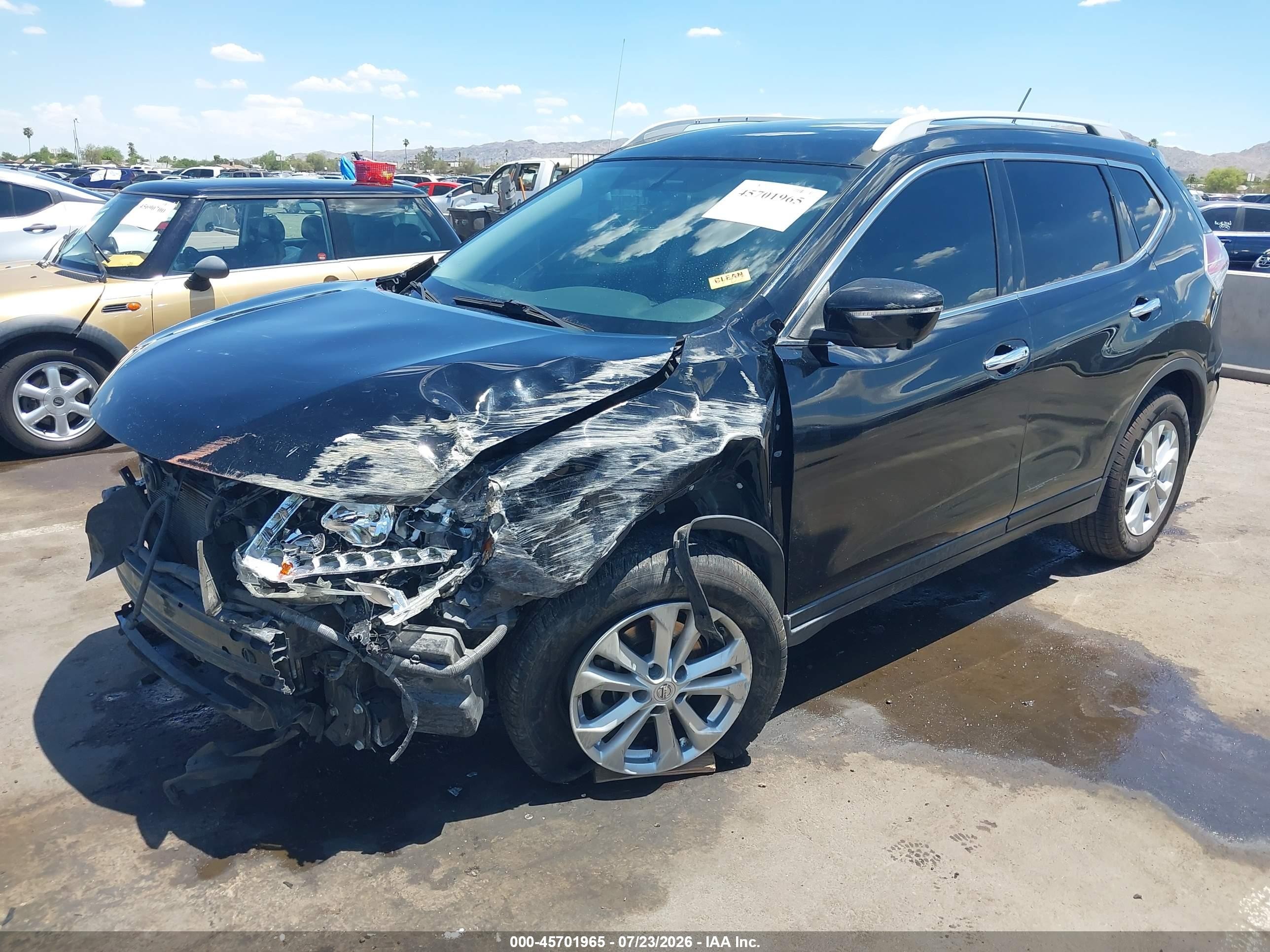 2015 Nissan Rogue Sv Black vin: 5N1AT2MT5FC787204