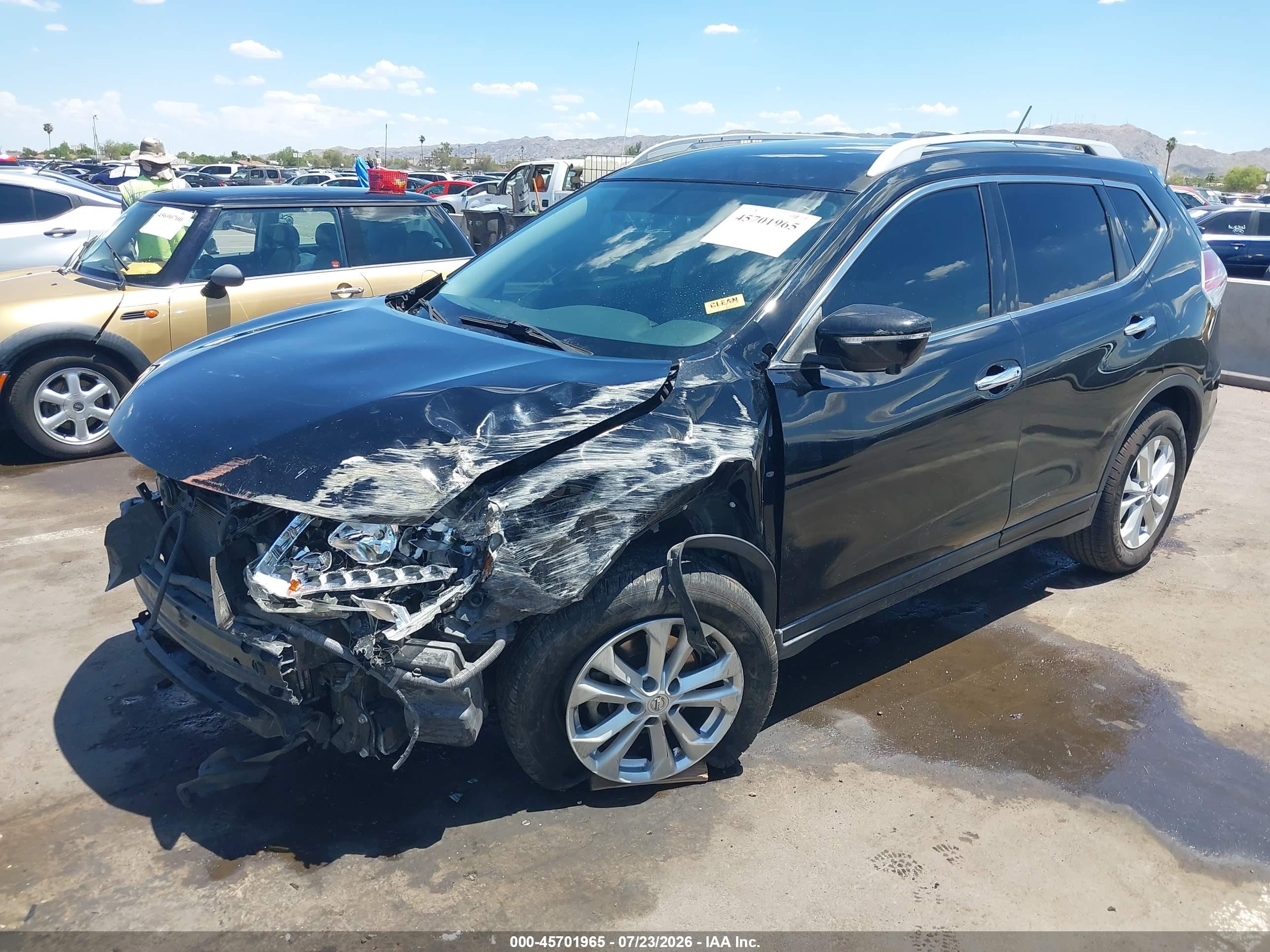 2015 Nissan Rogue Sv Black vin: 5N1AT2MT5FC787204