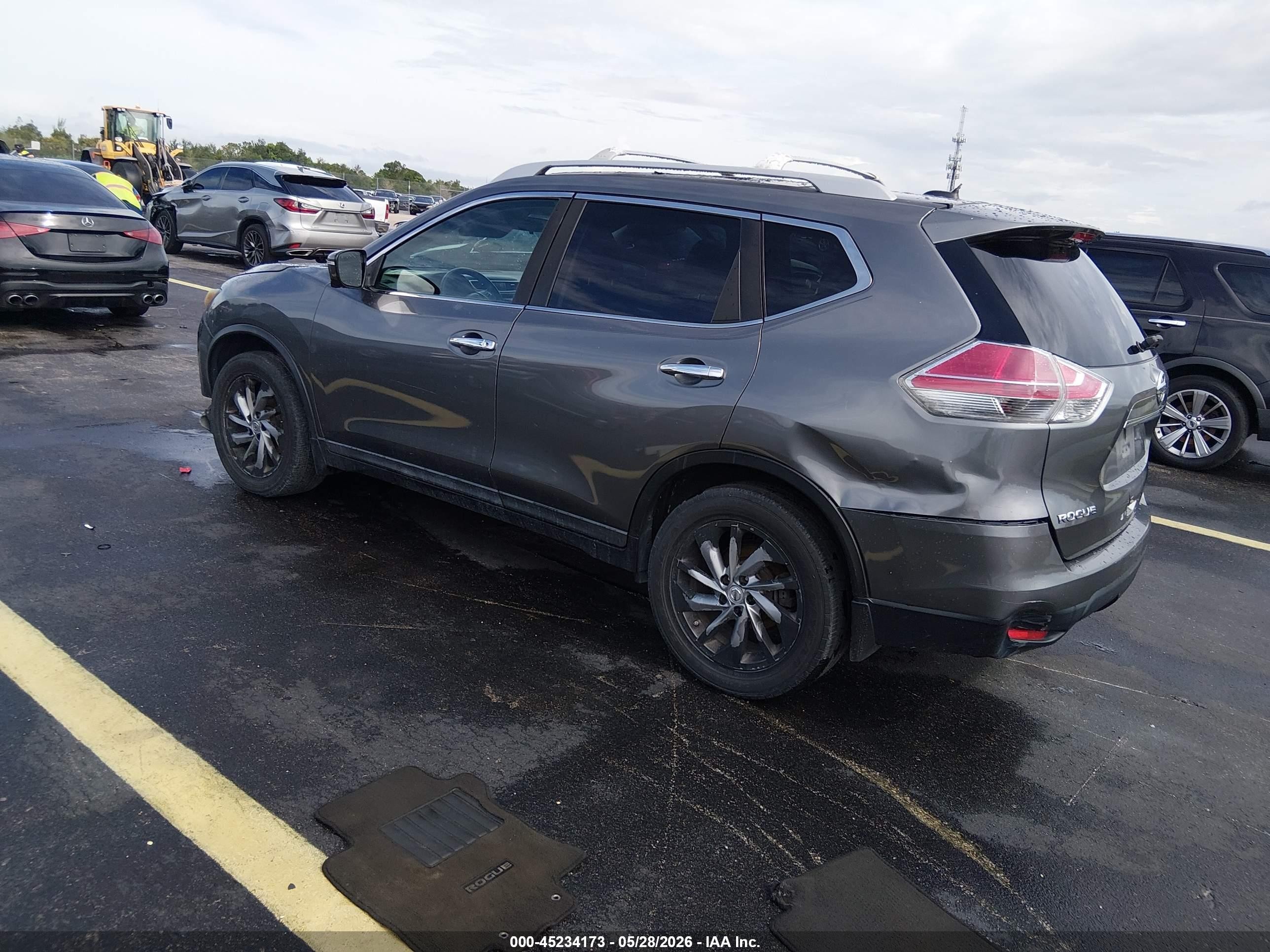 2015 Nissan Rogue Sl Gray vin: 5N1AT2MT5FC813302
