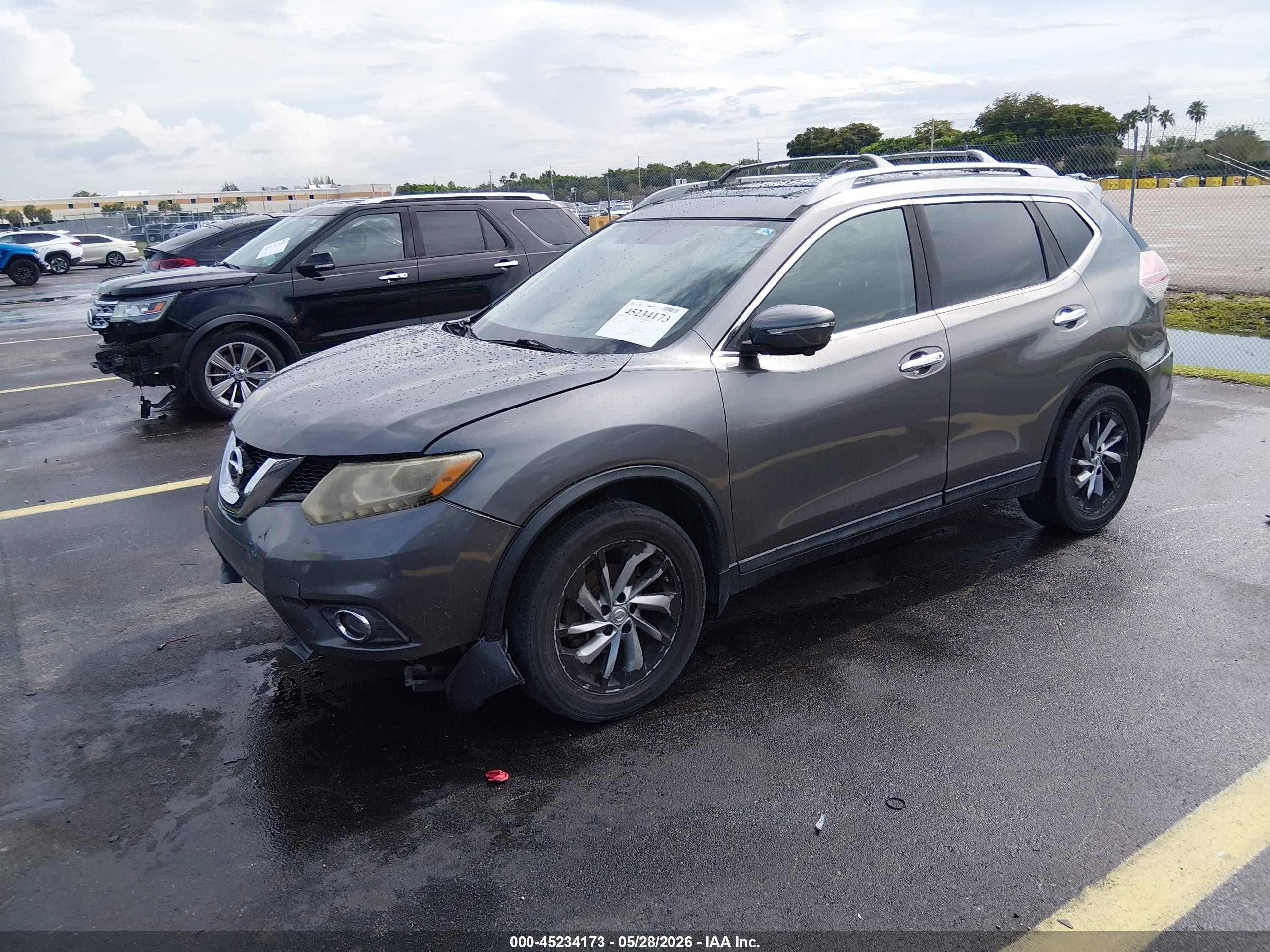 2015 Nissan Rogue Sl Gray vin: 5N1AT2MT5FC813302