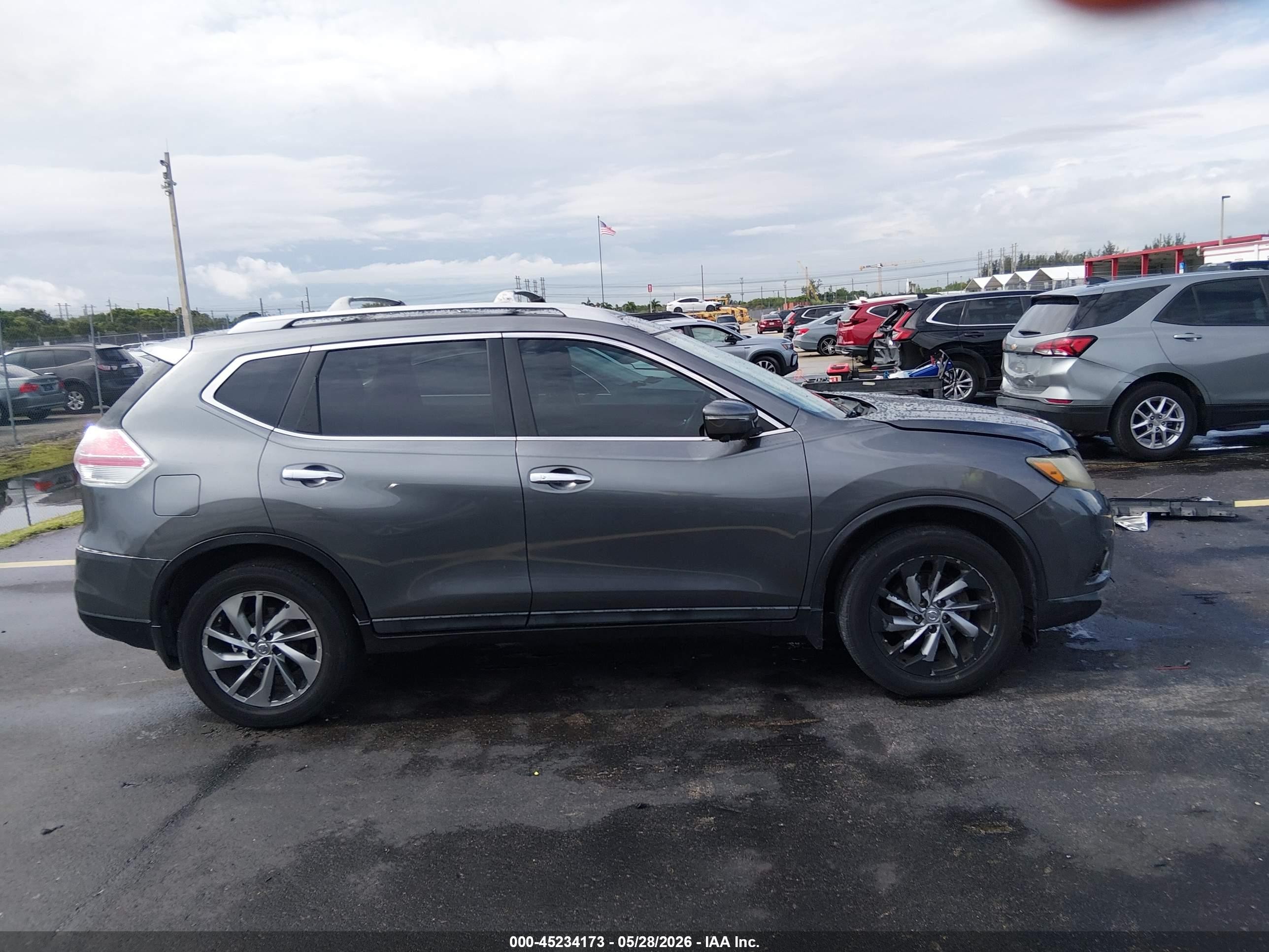 2015 Nissan Rogue Sl Gray vin: 5N1AT2MT5FC813302
