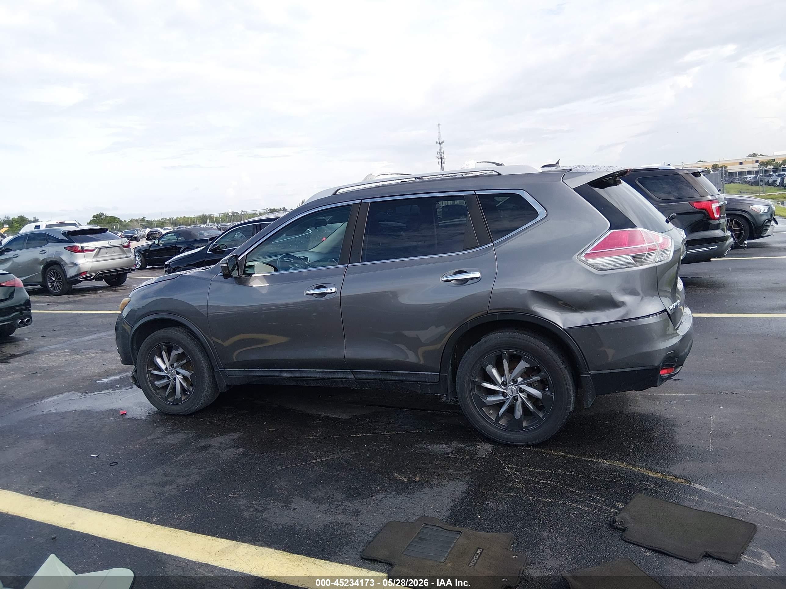 2015 Nissan Rogue Sl Gray vin: 5N1AT2MT5FC813302